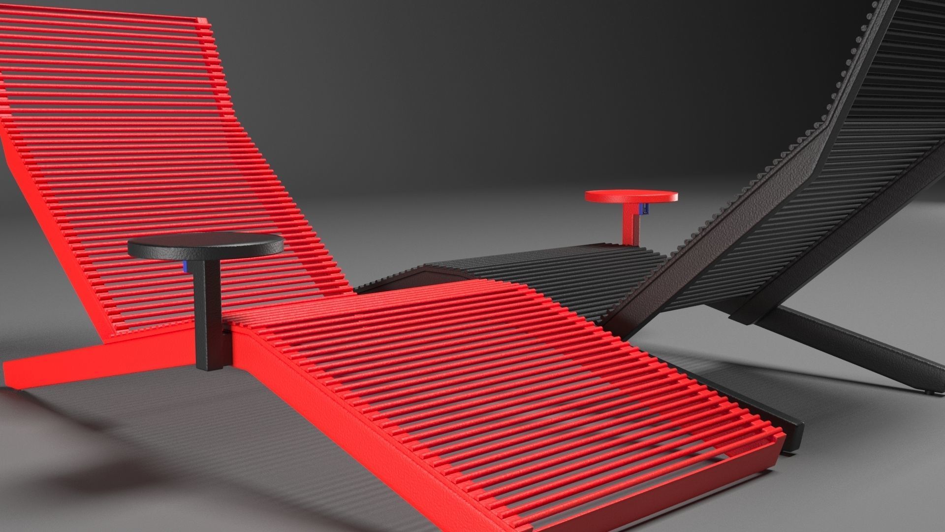 RIVAGE Steel sun lounger By mmcite1 3D model_1