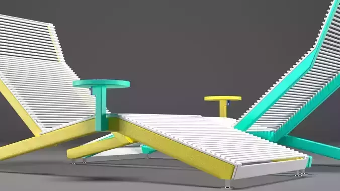 RIVAGE Steel sun lounger By mmcite1 3D model