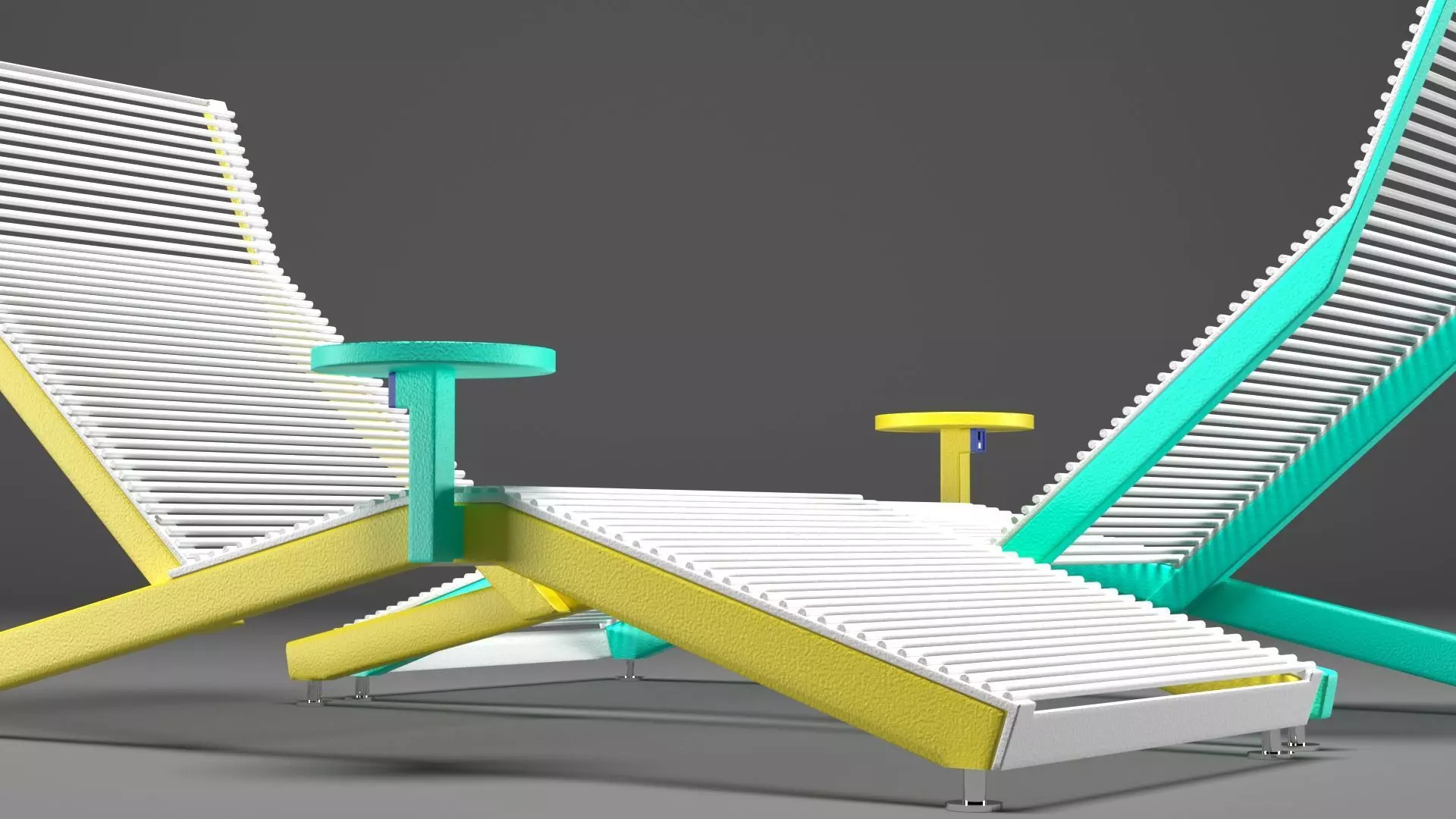 RIVAGE Steel sun lounger By mmcite1 3D model_0