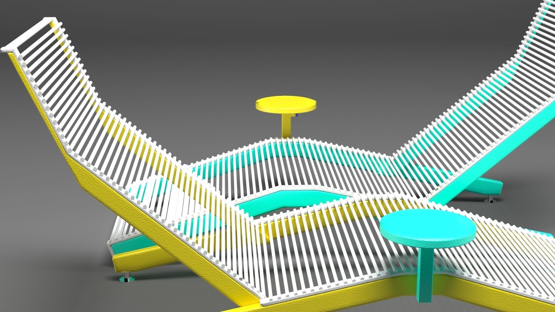 RIVAGE Steel sun lounger By mmcite1 3D model_3