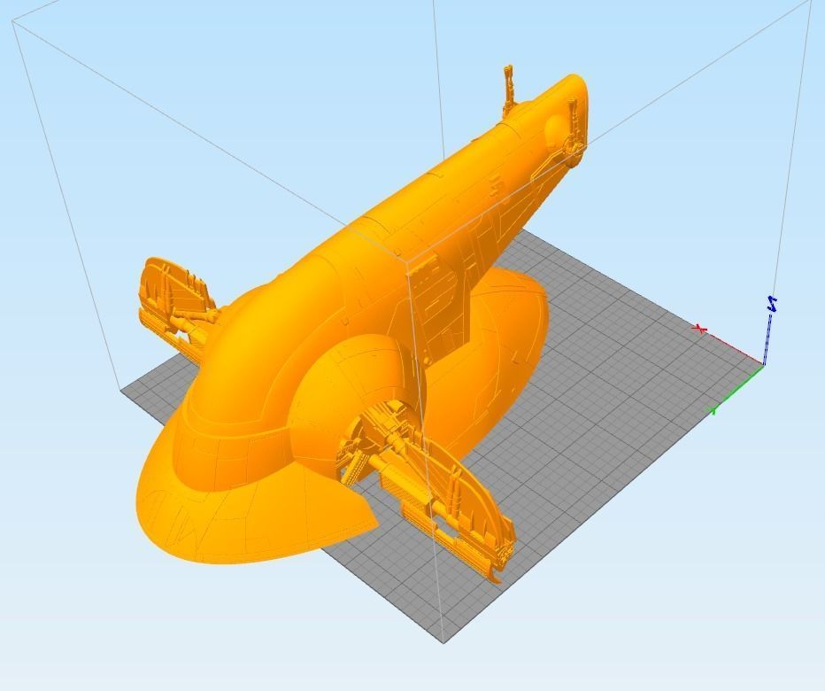 Slave 1 star wars spacecraft 3D print model_13