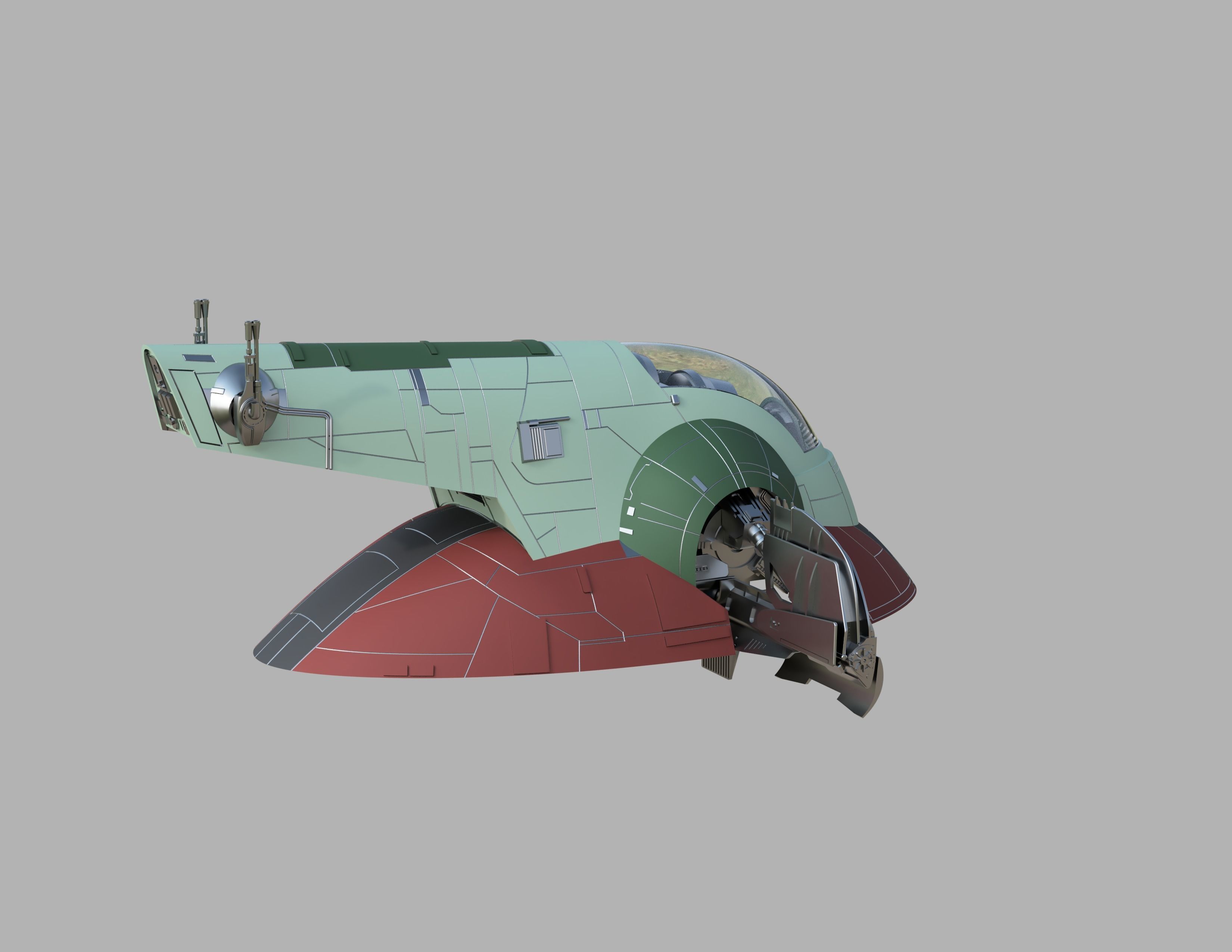 Slave 1 star wars spacecraft 3D print model_5