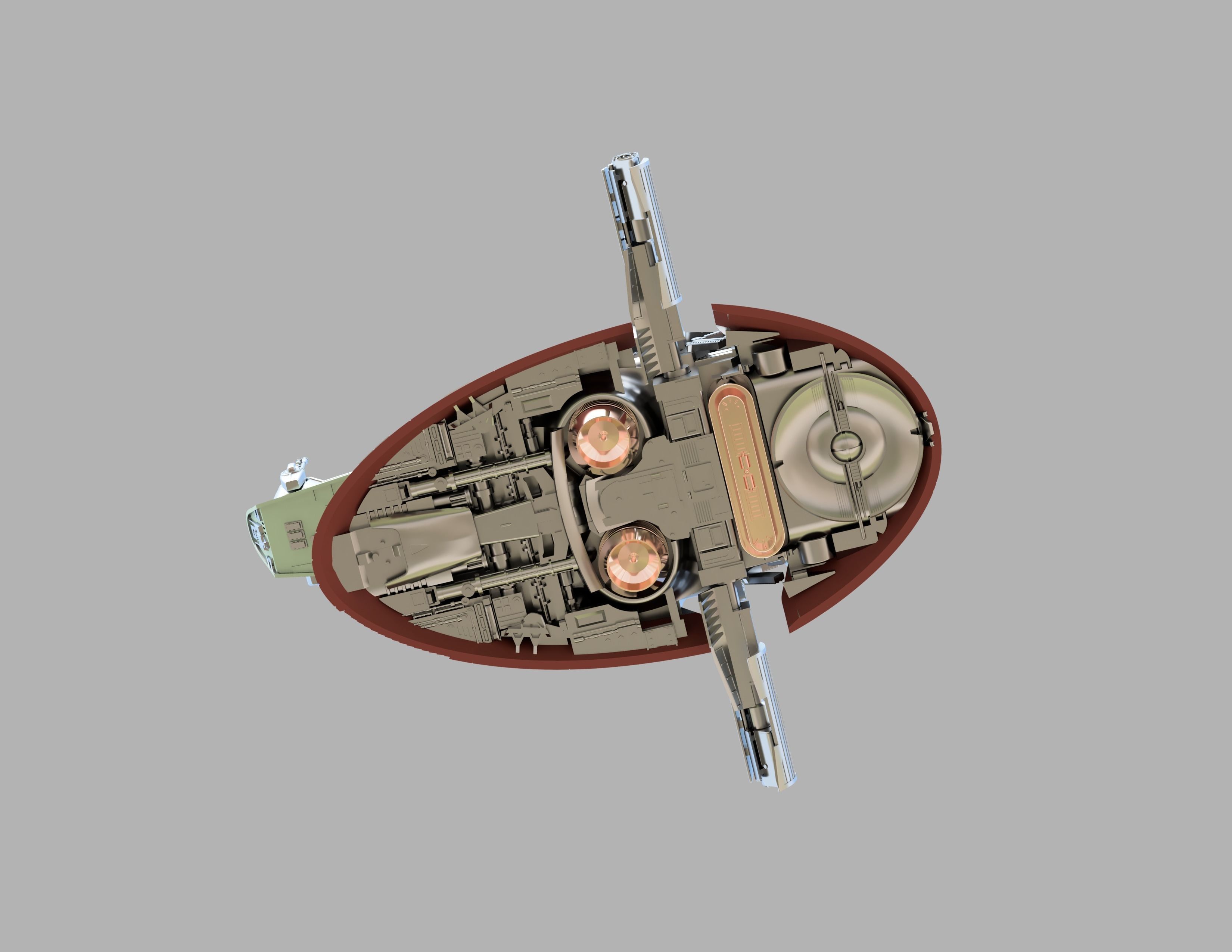 Slave 1 star wars spacecraft 3D print model_7