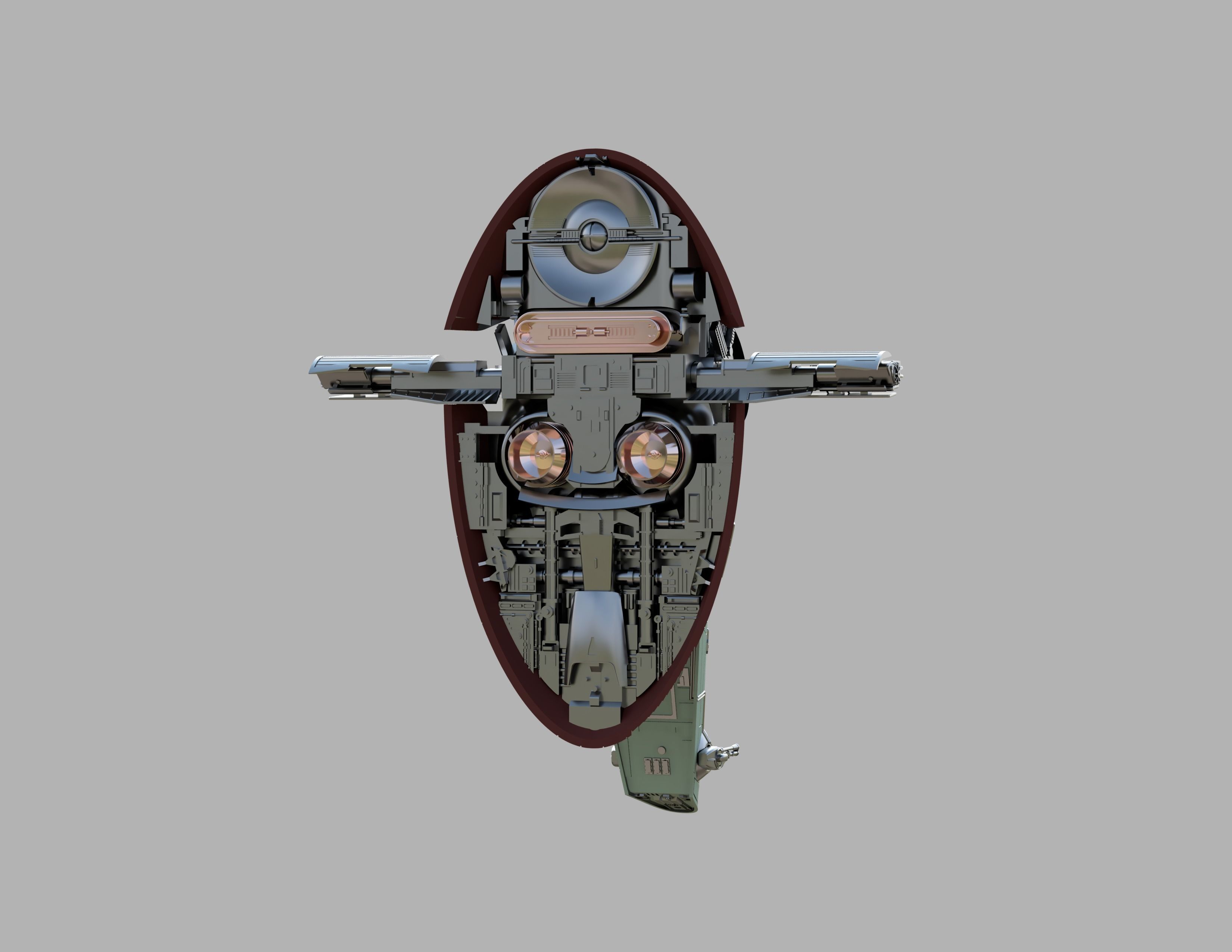 Slave 1 star wars spacecraft 3D print model_9