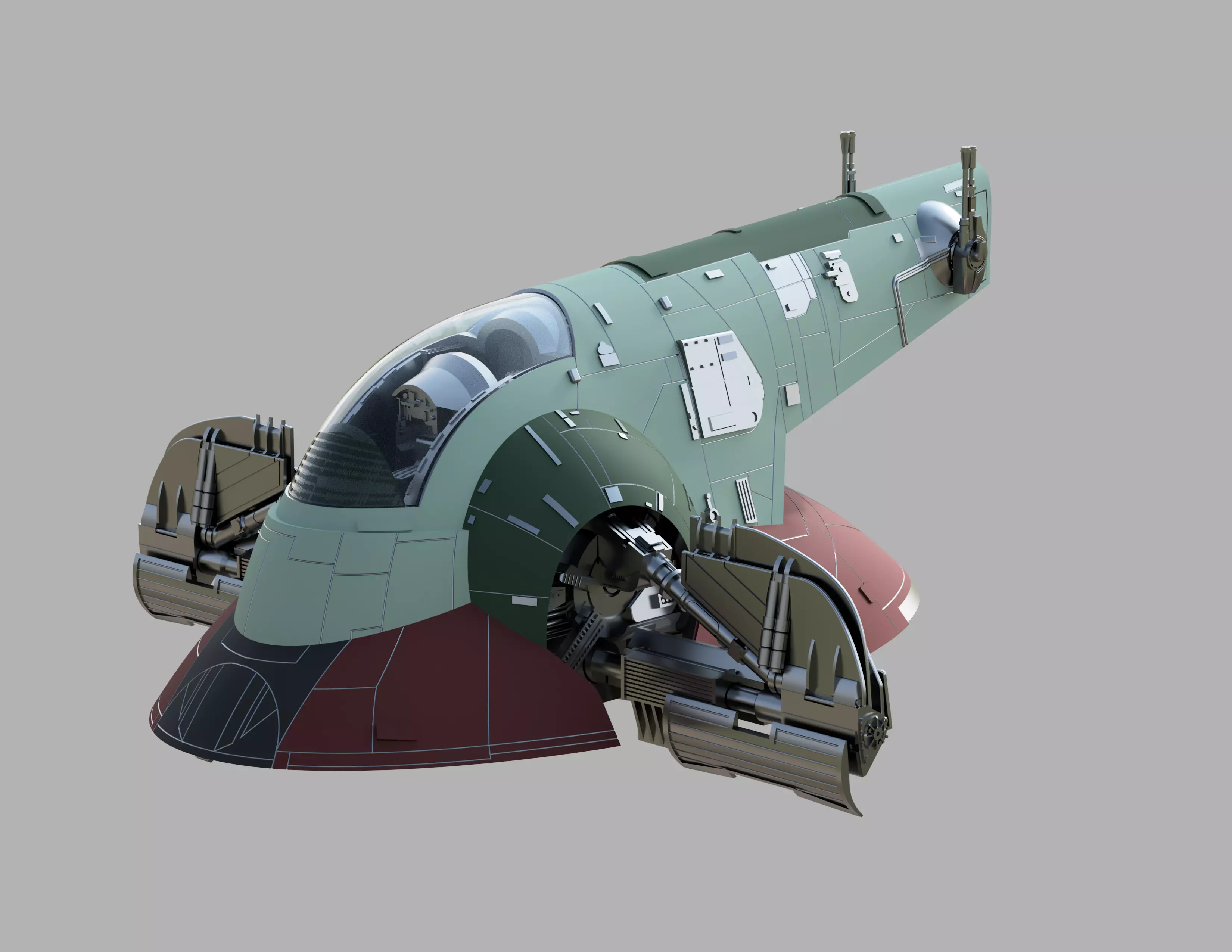 Slave 1 star wars spacecraft 3D print model_0