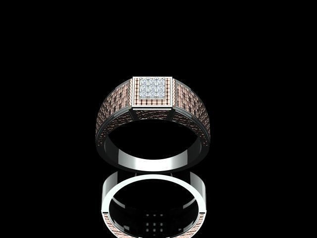 Men Ring with Diamond 3D print model