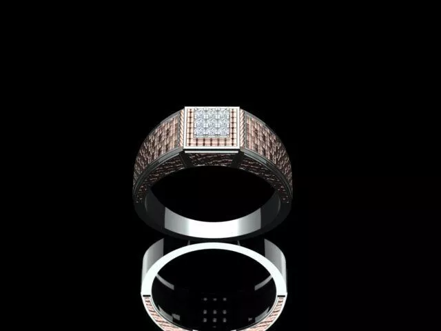 Men Ring with Diamond 3D print model