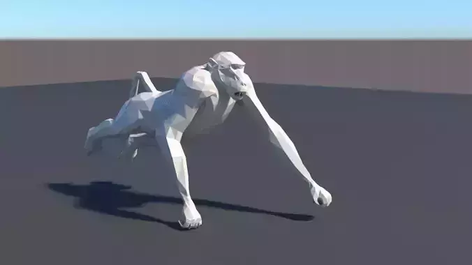 Lowpoly monkey gorilla with animation with Max binding 3D model
