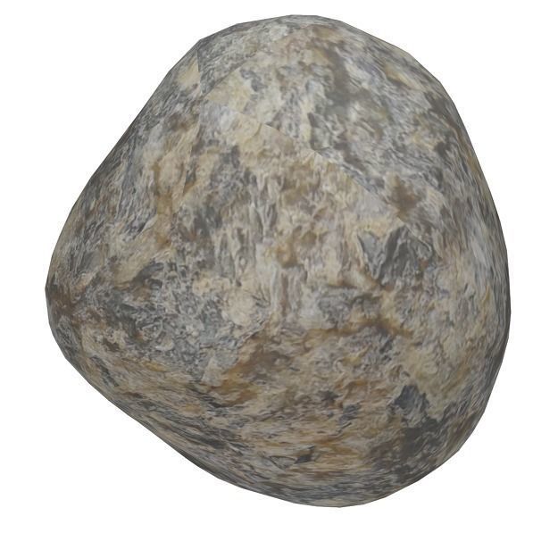Massive Solid Rock Low-poly 3D model_1