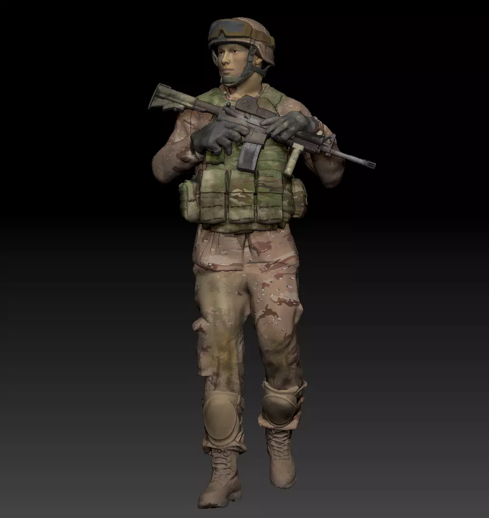 Operation Iraqi Freedom Infantryman   3D model_0