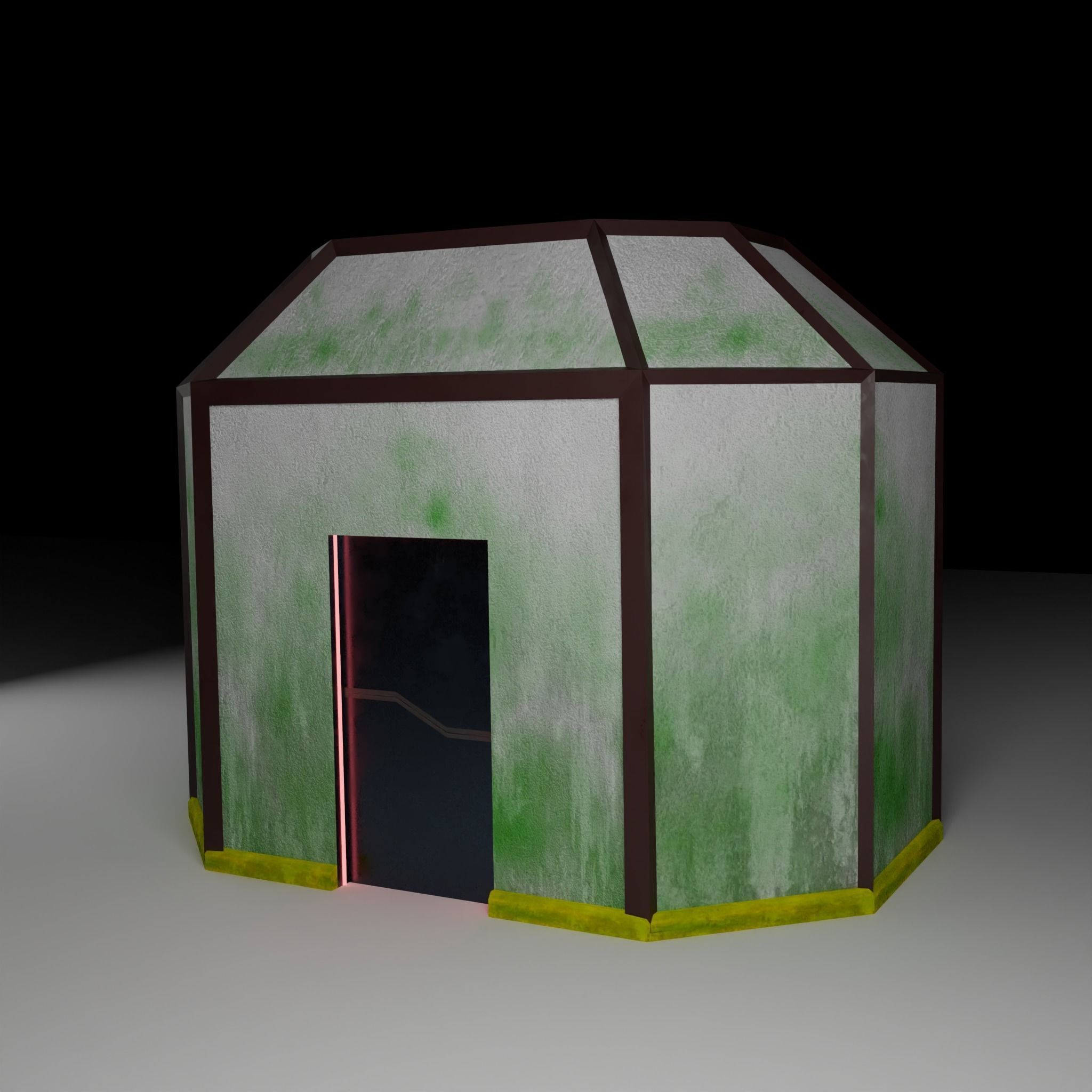 Post-apocalyptic Doomsday bunker Low-poly 3D model_1
