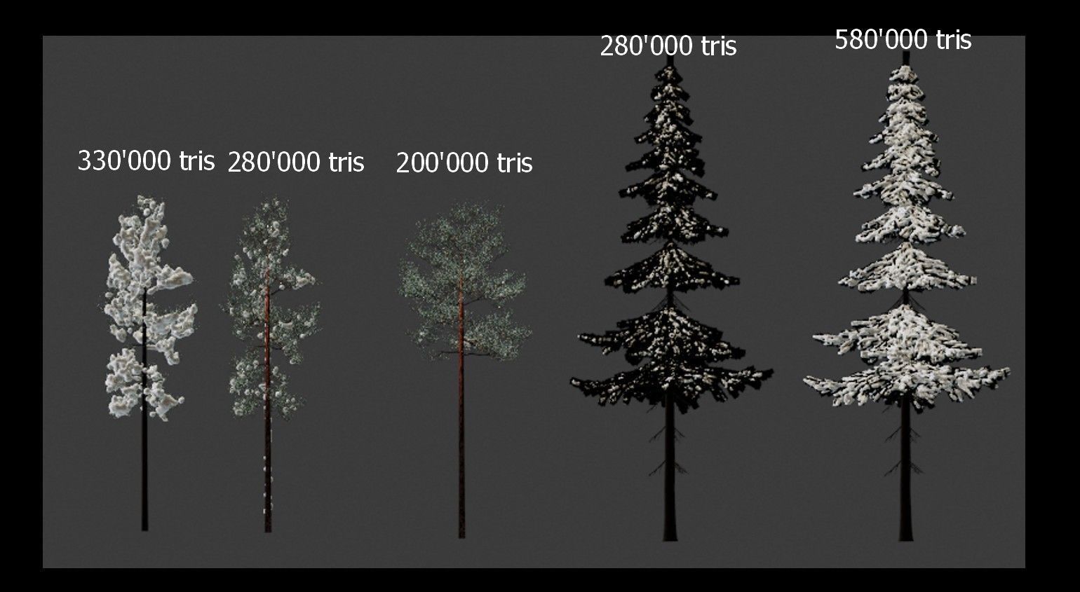 Winter Night Scene with Aurora Borealis for Blender 3D model_6