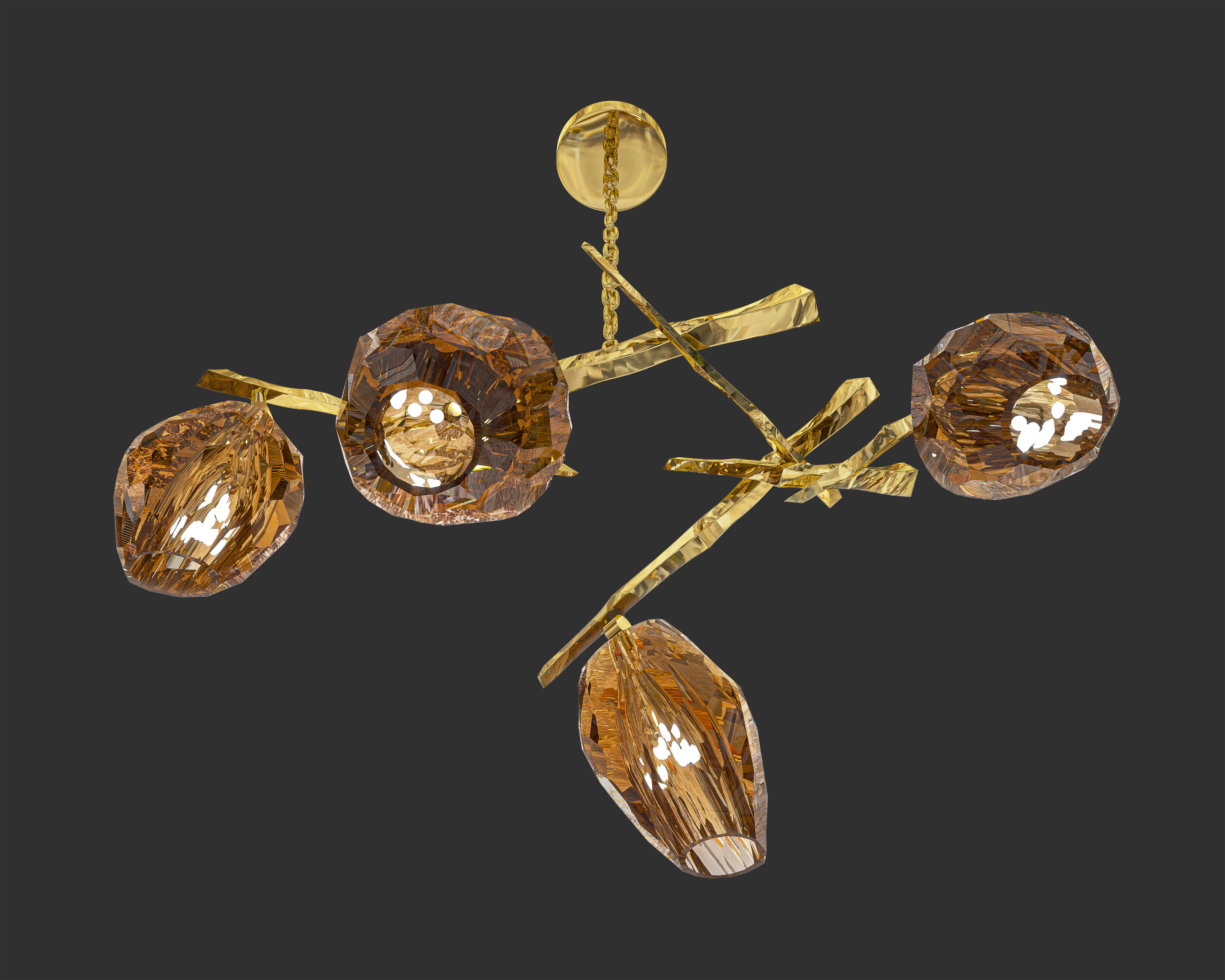 Jacques Chandelier Low-poly 3D model_2