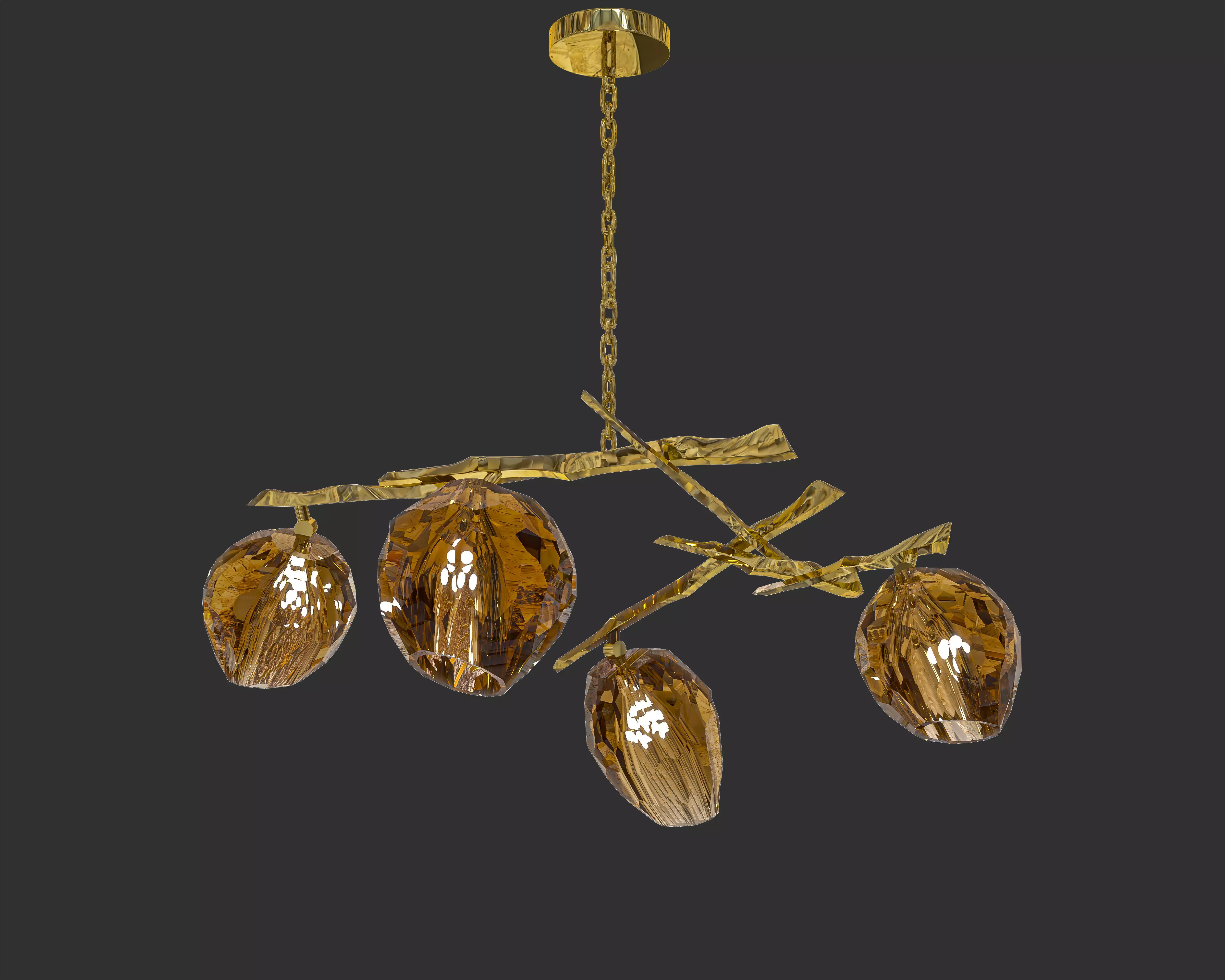 Jacques Chandelier Low-poly 3D model_0