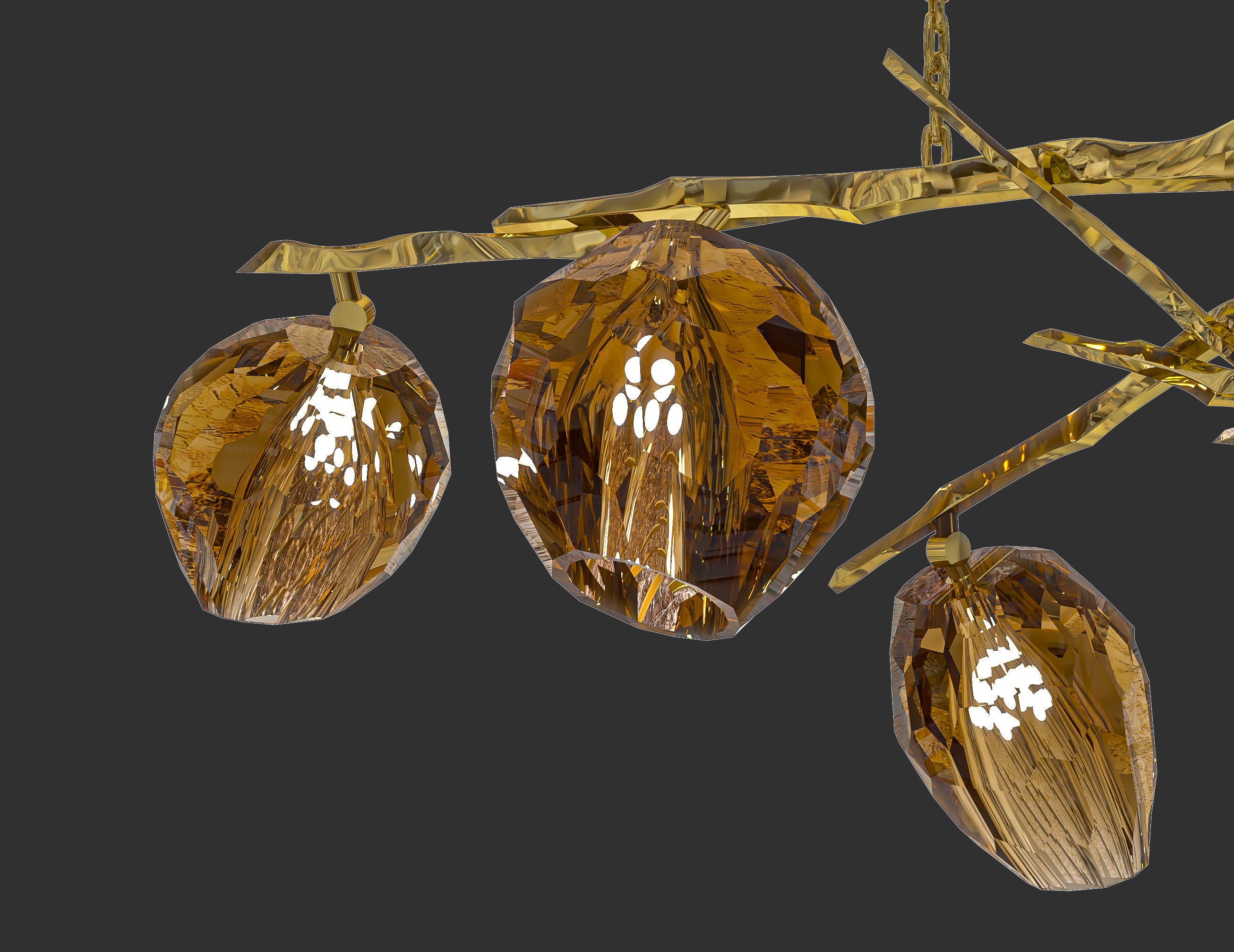 Jacques Chandelier Low-poly 3D model_1