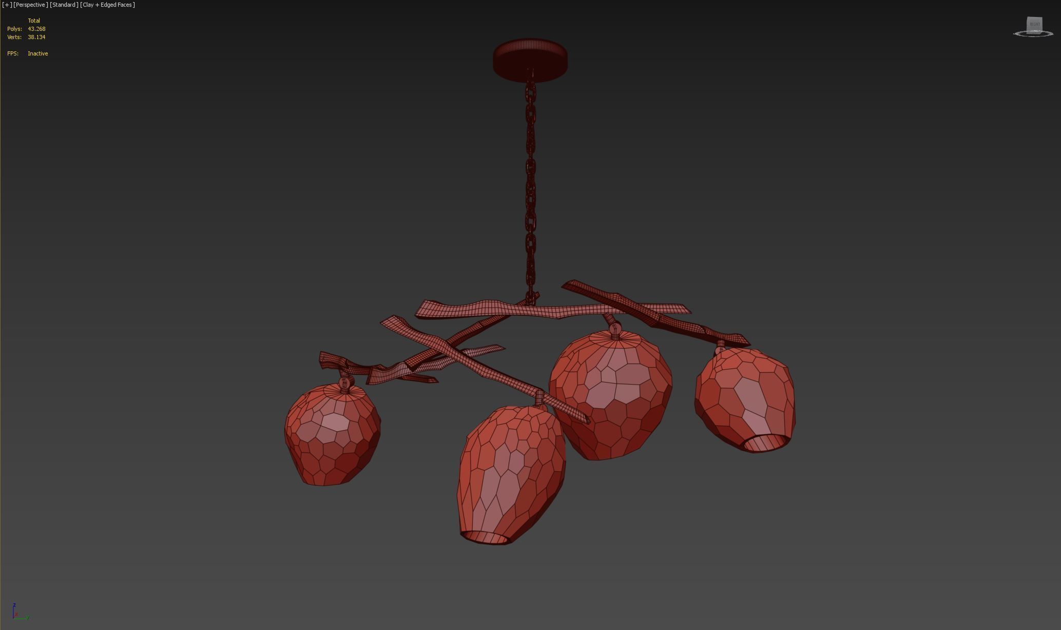 Jacques Chandelier Low-poly 3D model_5
