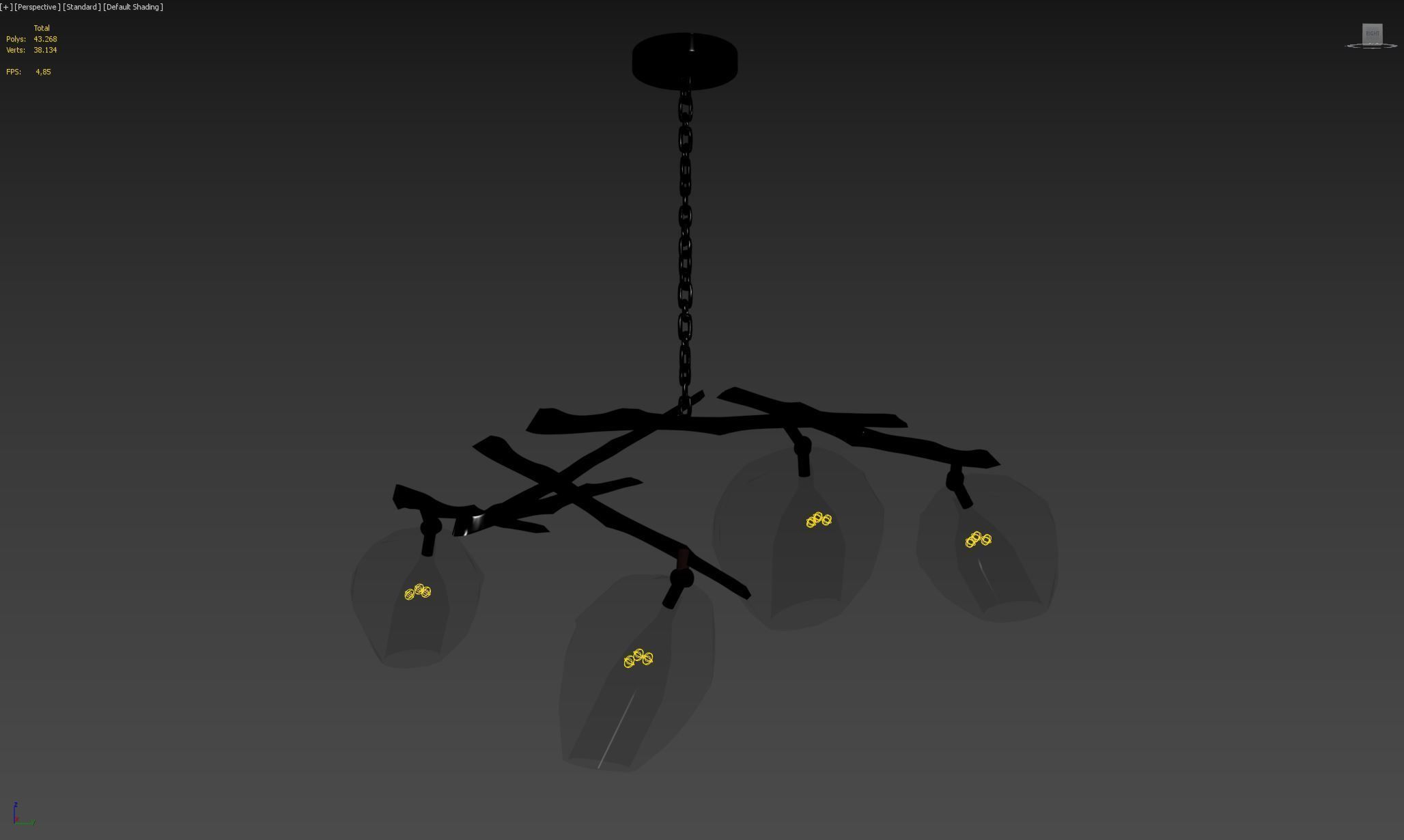 Jacques Chandelier Low-poly 3D model_4