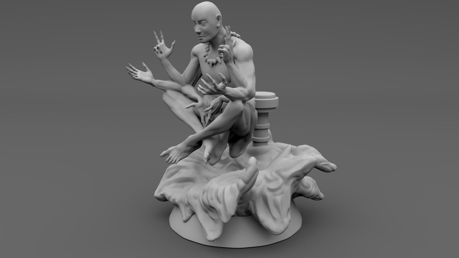 Shiva statue of lord ganesha 3D print model_3