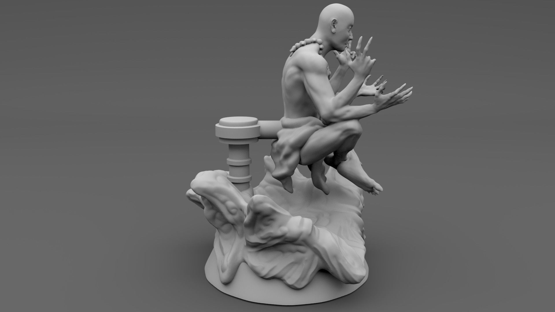 Shiva statue of lord ganesha 3D print model_1