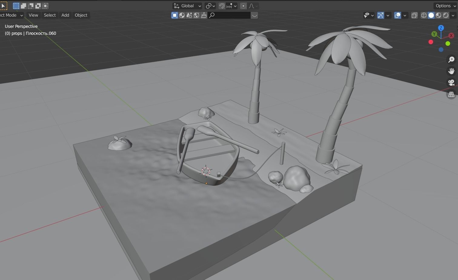 TROPIC BEACH Low poly 3D model Free low-poly 3D model_2