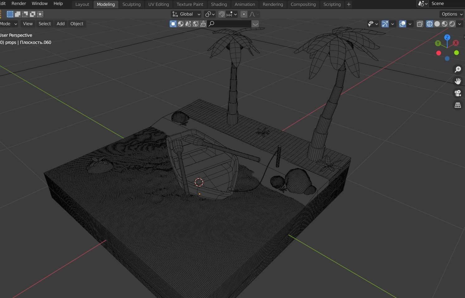 TROPIC BEACH Low poly 3D model Free low-poly 3D model_4