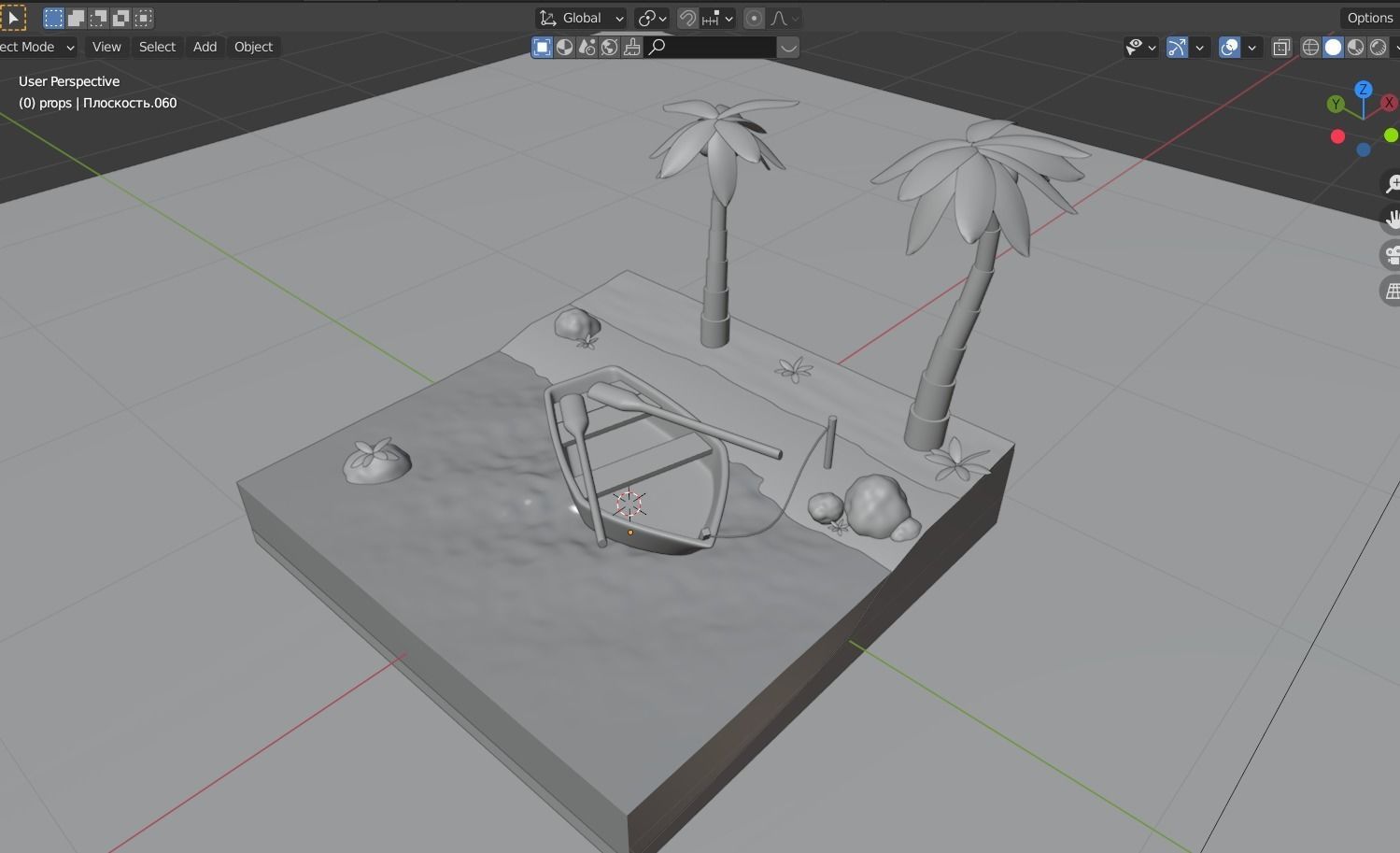 TROPIC BEACH Low poly 3D model Free low-poly 3D model_3