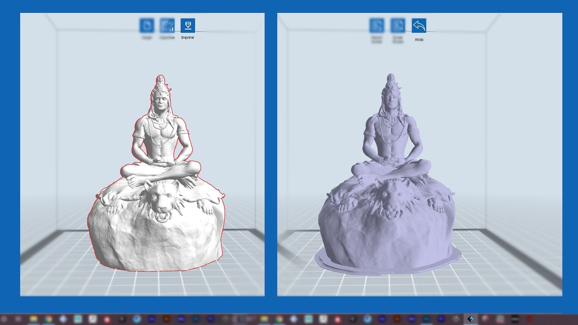 Shiva statue of lord 3D print model_7