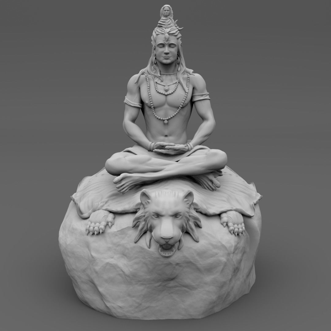 Shiva statue of lord 3D print model_5
