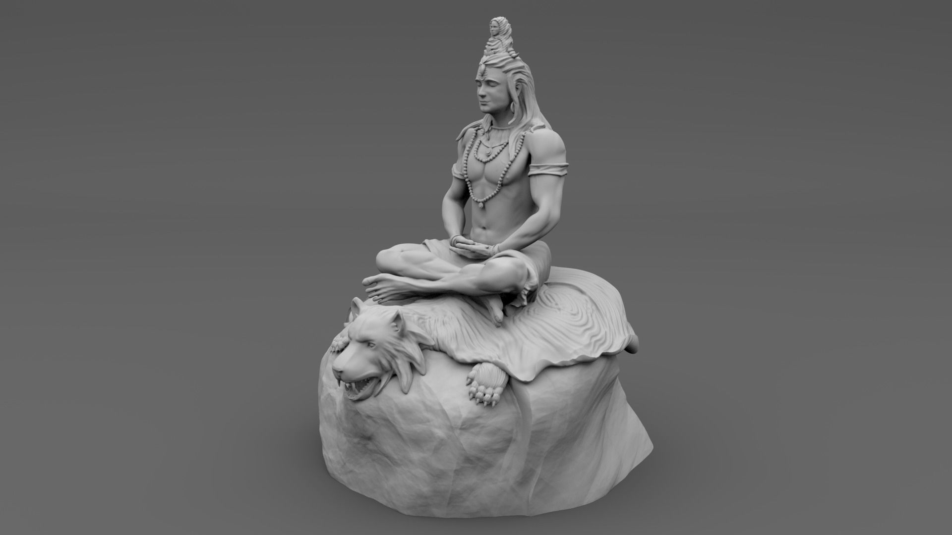Shiva statue of lord 3D print model_4