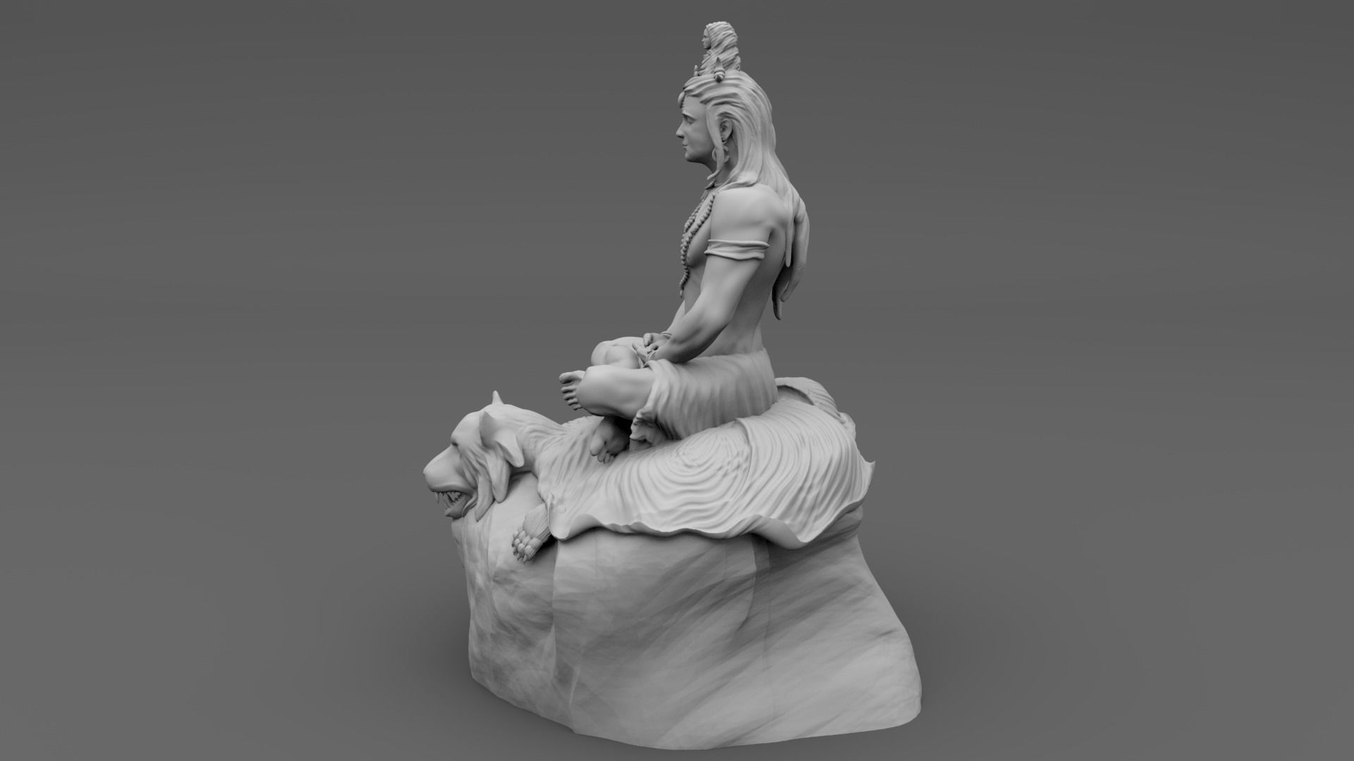 Shiva statue of lord 3D print model_3