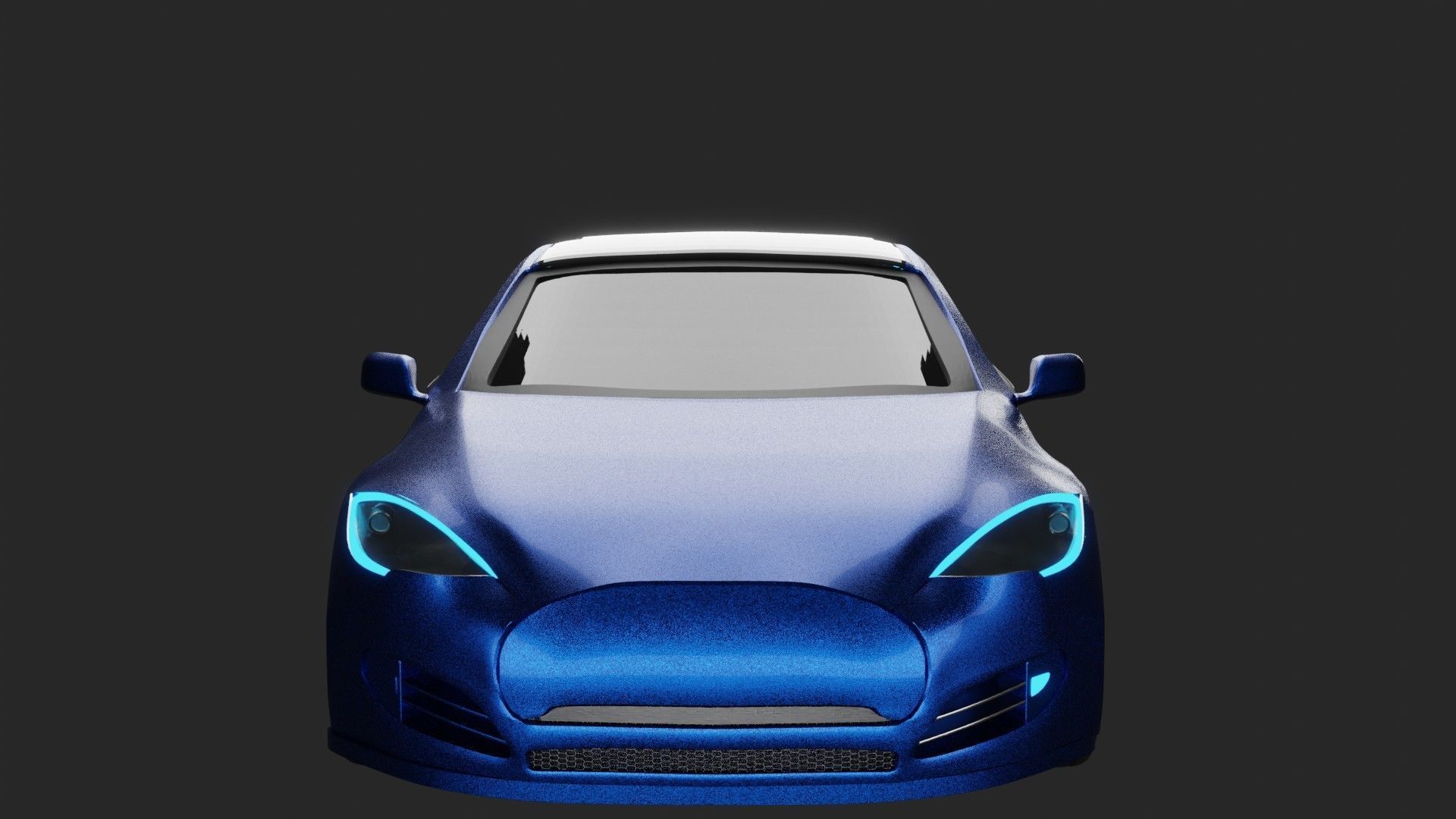 Tesla Model S car Low-poly 3D model_3