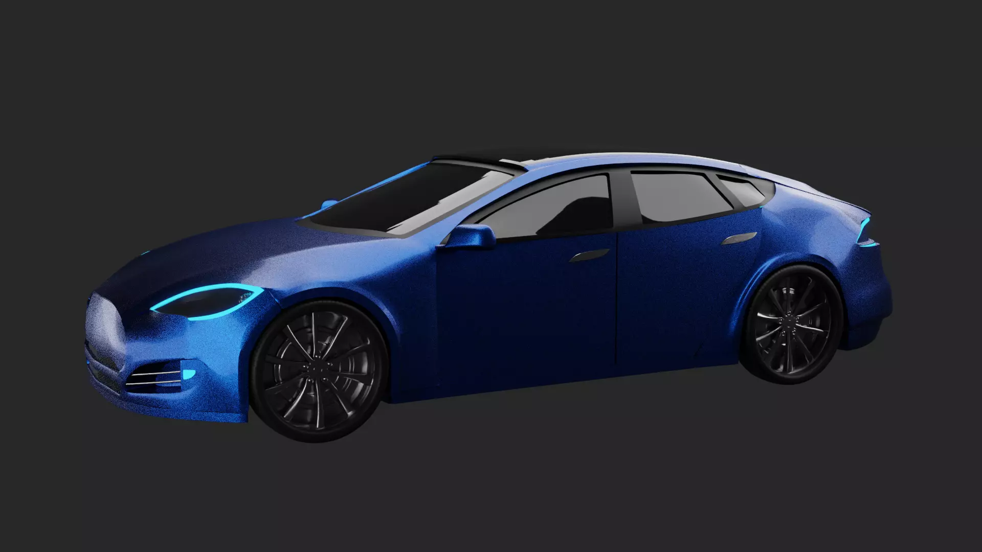 Tesla Model S car Low-poly 3D model_0