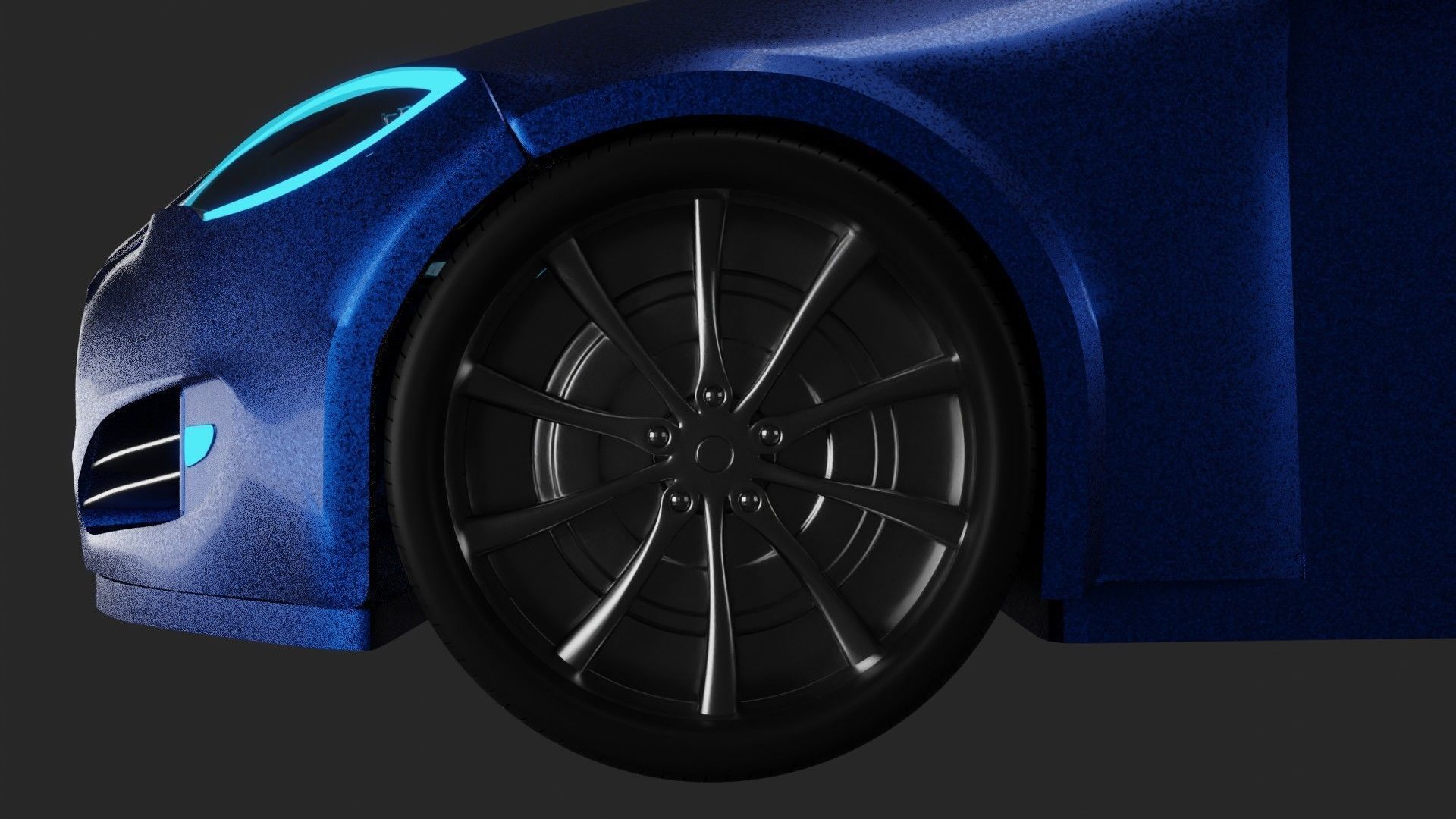 Tesla Model S car Low-poly 3D model_5