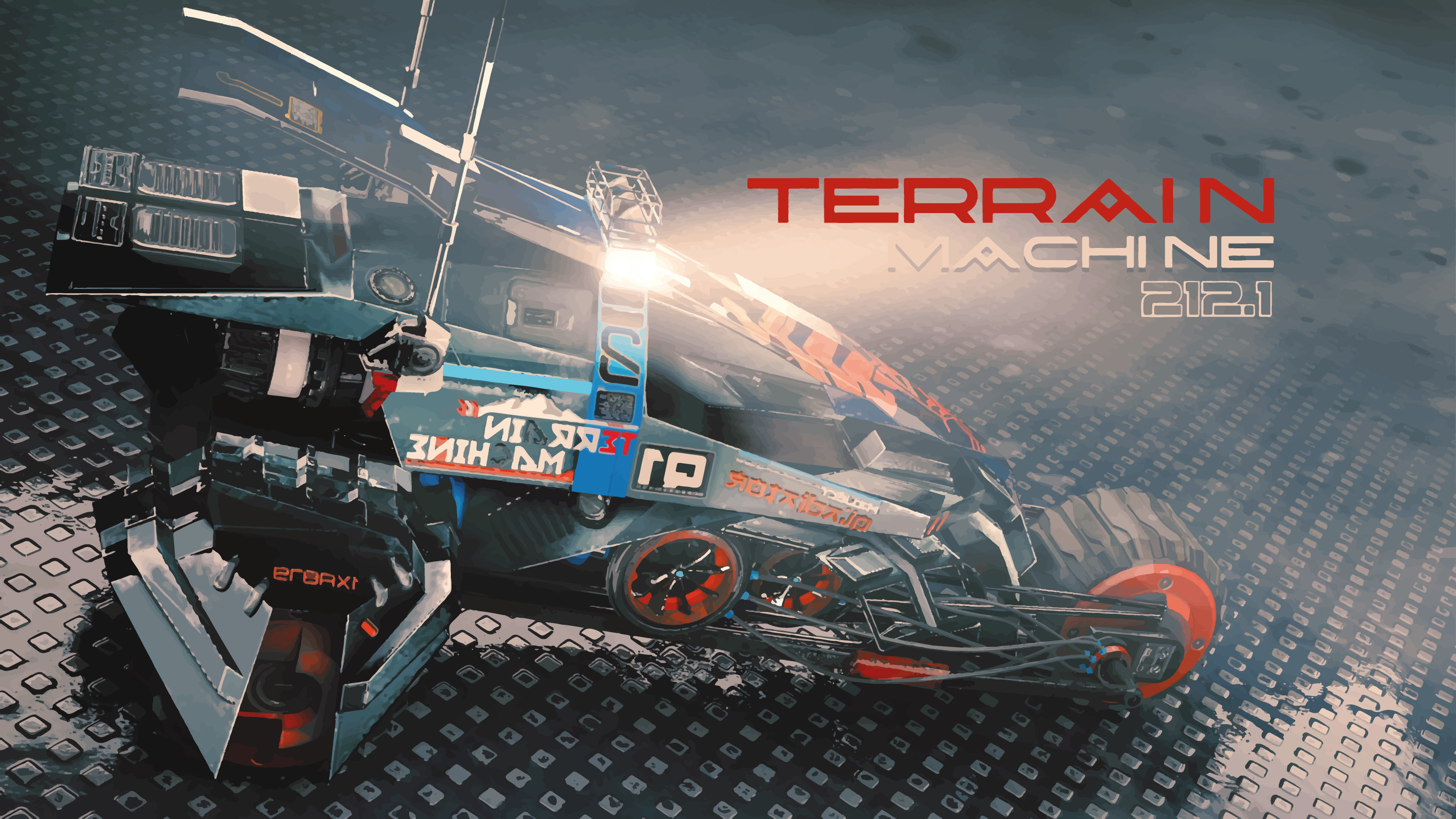 Cyberpunk Terrain Motorcycle Concept Low-poly 3D model_2