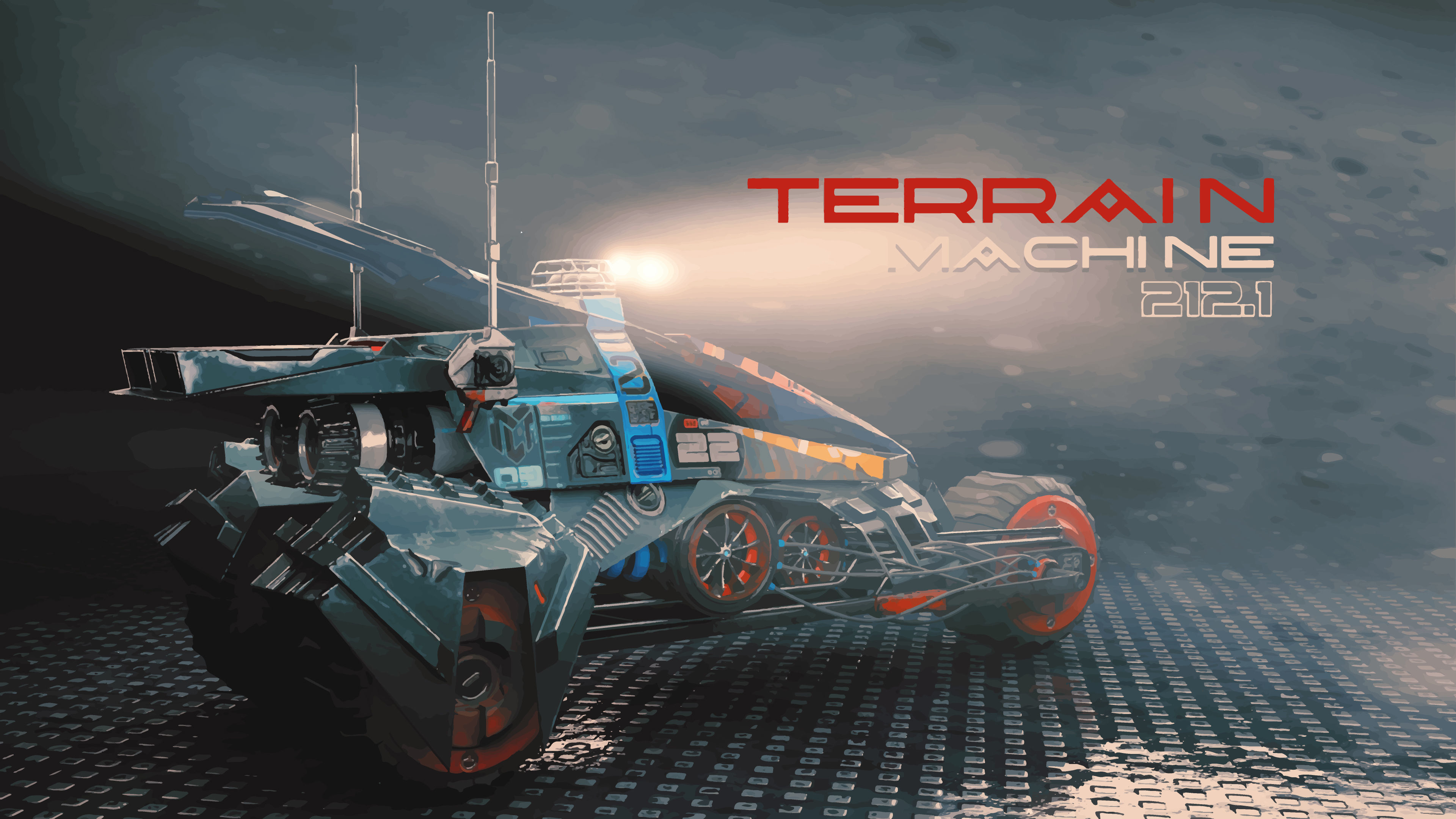 Cyberpunk Terrain Motorcycle Concept Low-poly 3D model_3