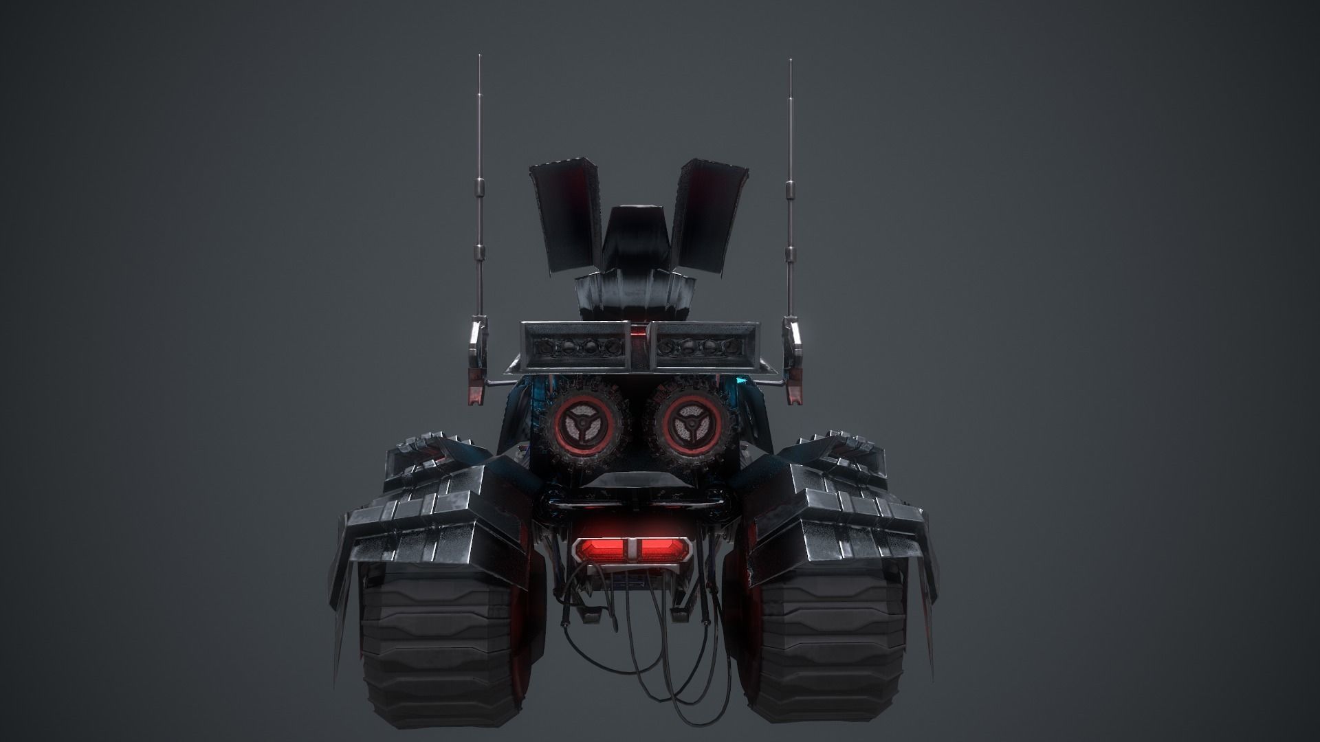 Cyberpunk Terrain Motorcycle Concept Low-poly 3D model_11