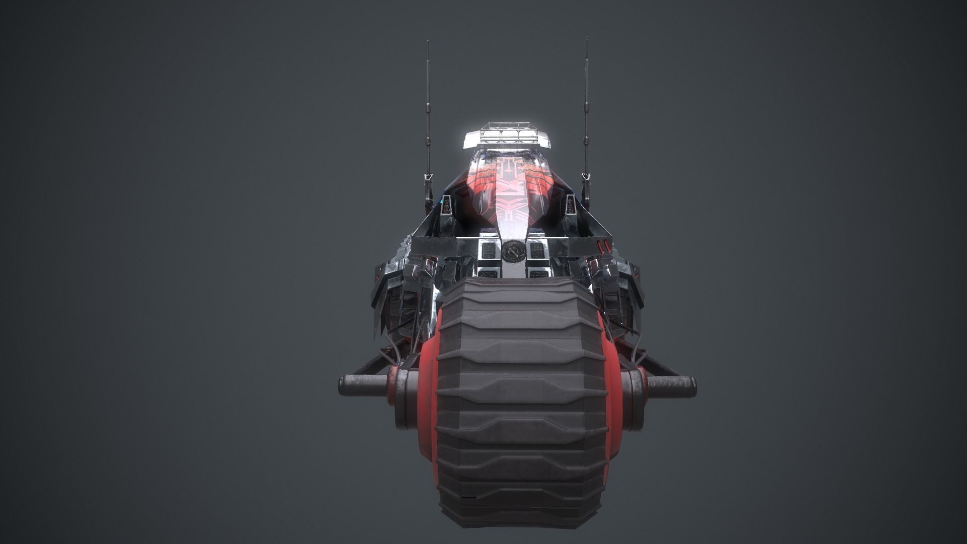 Cyberpunk Terrain Motorcycle Concept Low-poly 3D model_6