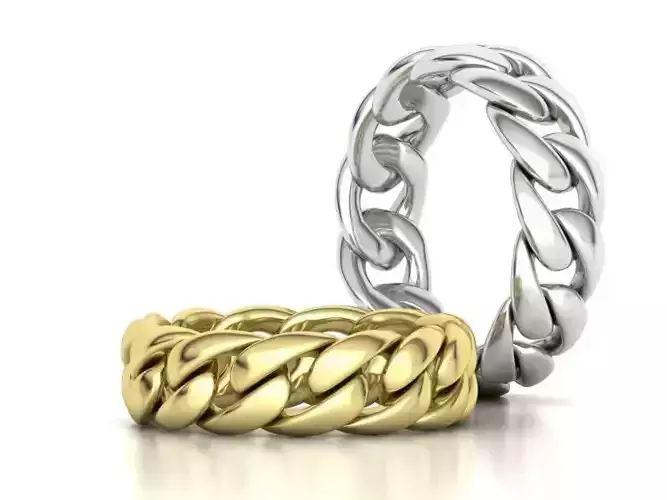 Cuban Link Ring Chain Ring Miami Ring 9US 10US 11US 12US 3D print model