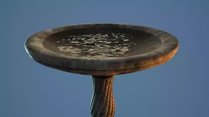 Birthbath bird bath Low-poly 3D model 3
