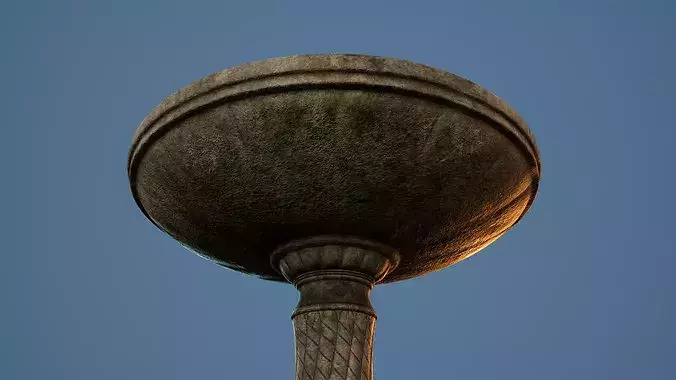 Birthbath bird bath Low-poly 3D model 6