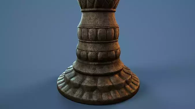 Birthbath bird bath Low-poly 3D model 7
