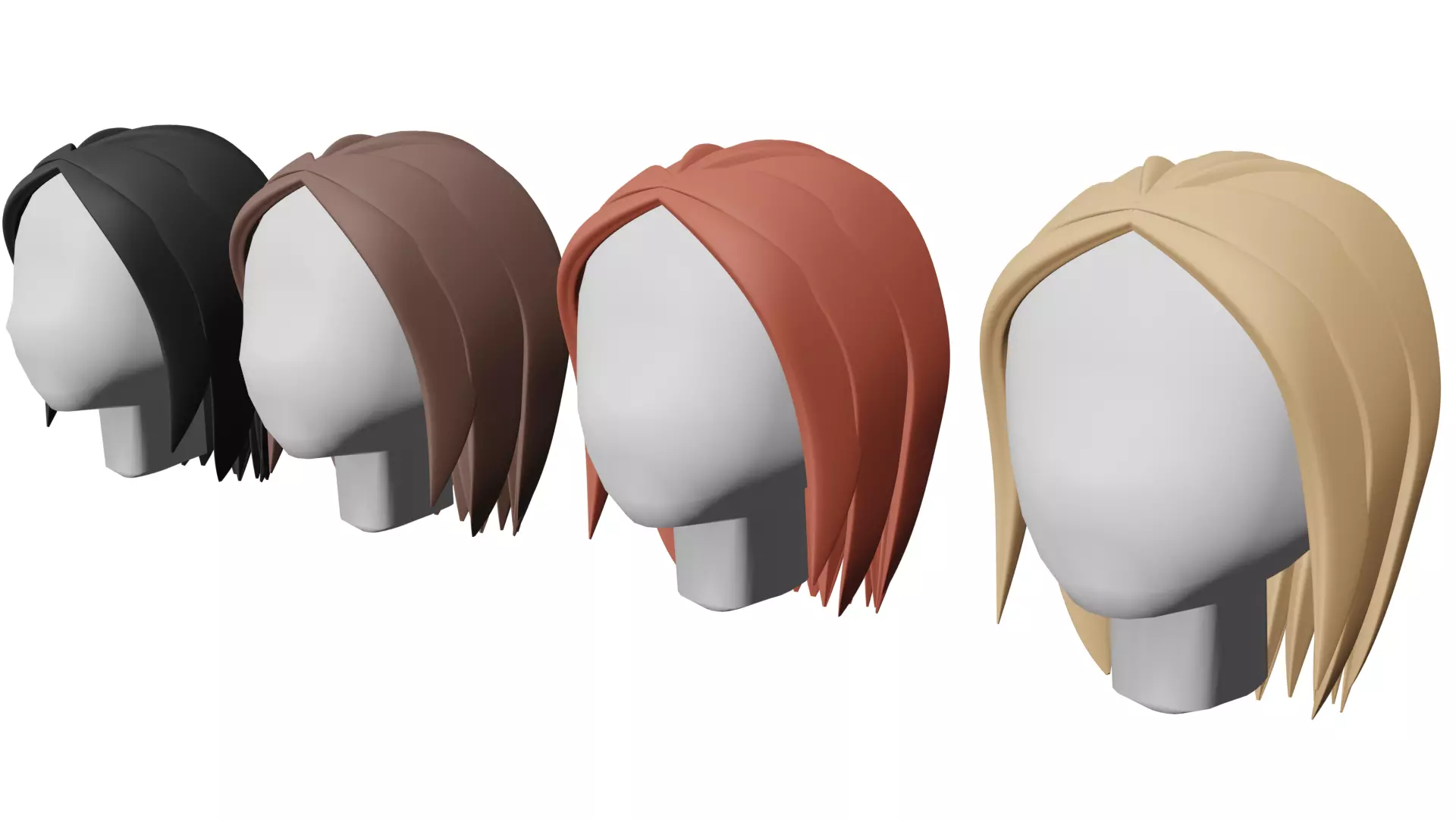 Woman hair 2 - Stylized Cartoon Low-poly 3D model