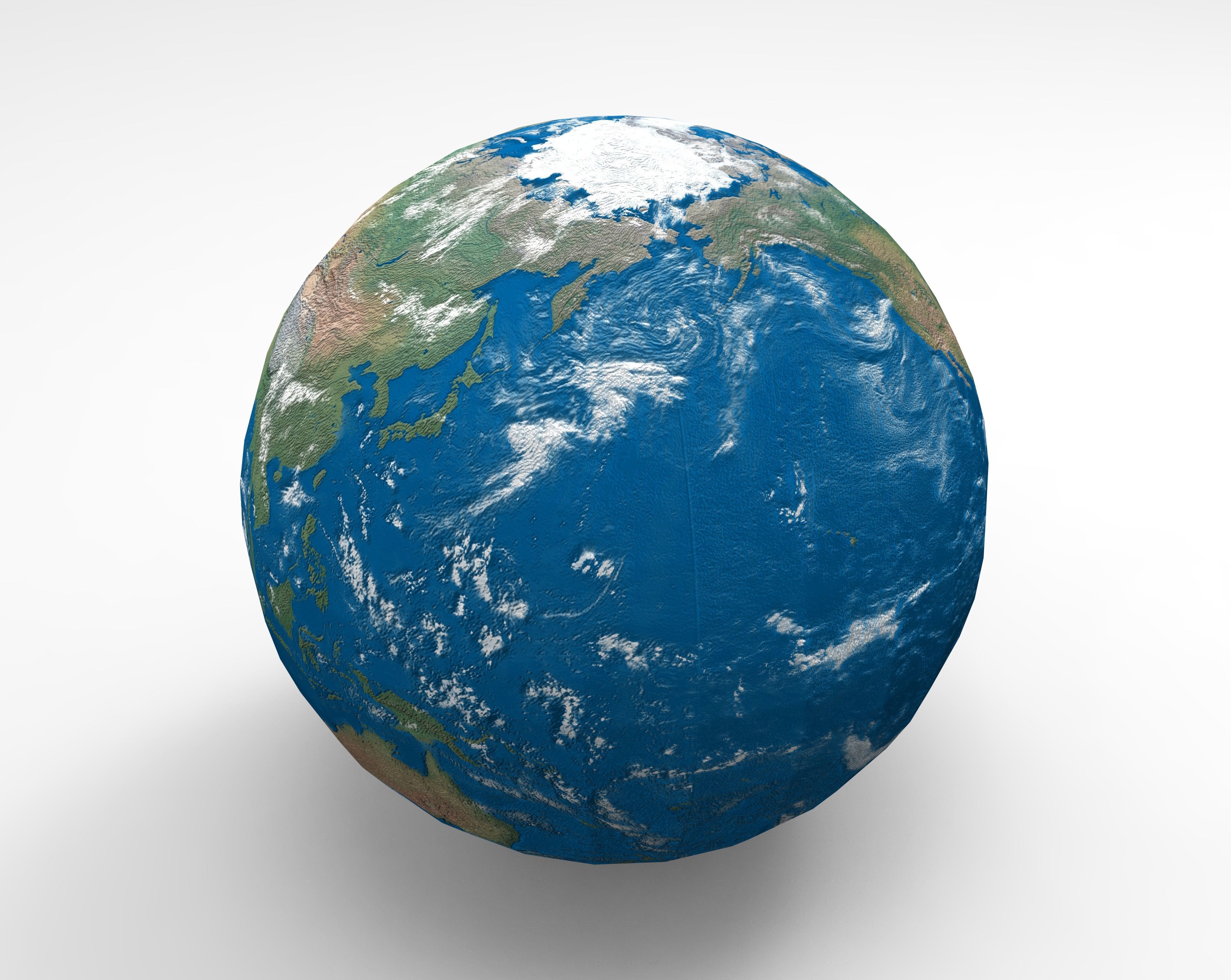 Earth globe Low-poly 3D model_6