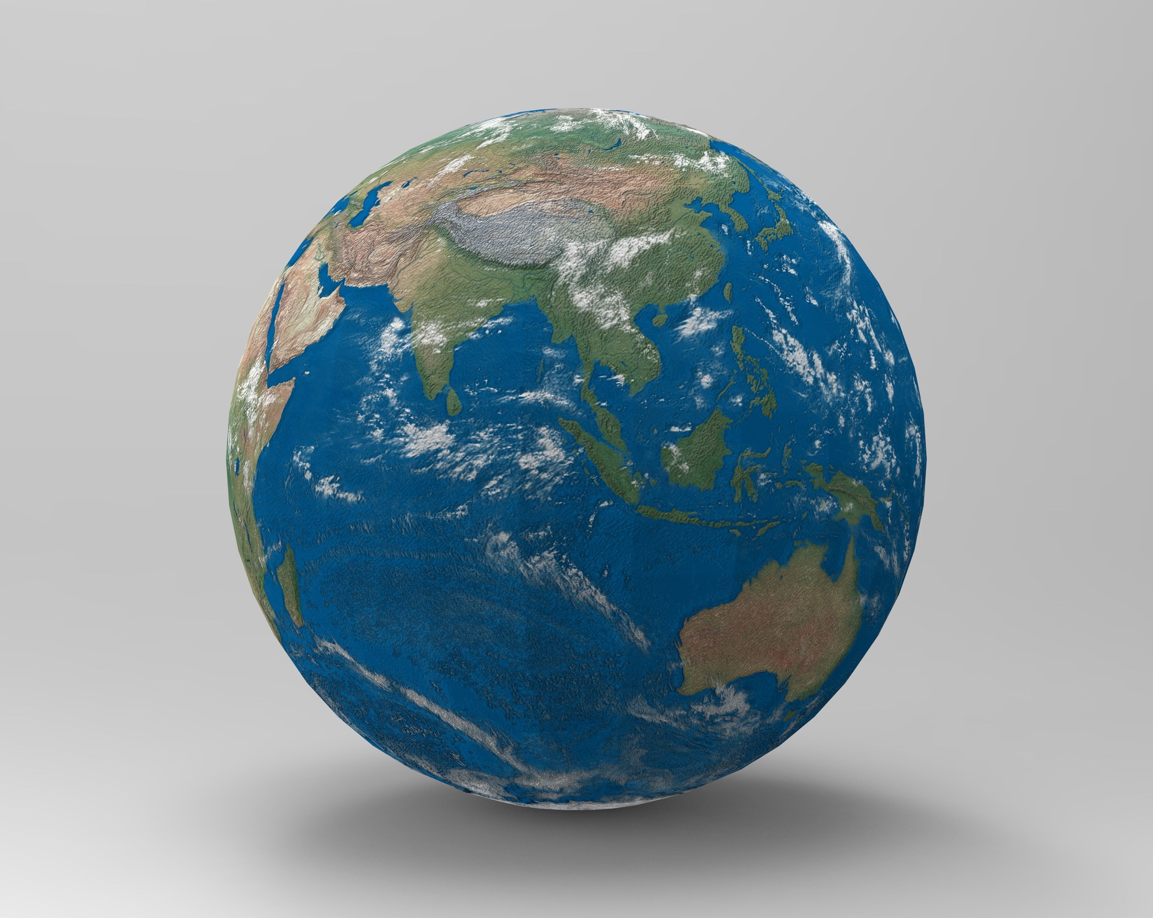 Earth globe Low-poly 3D model_3