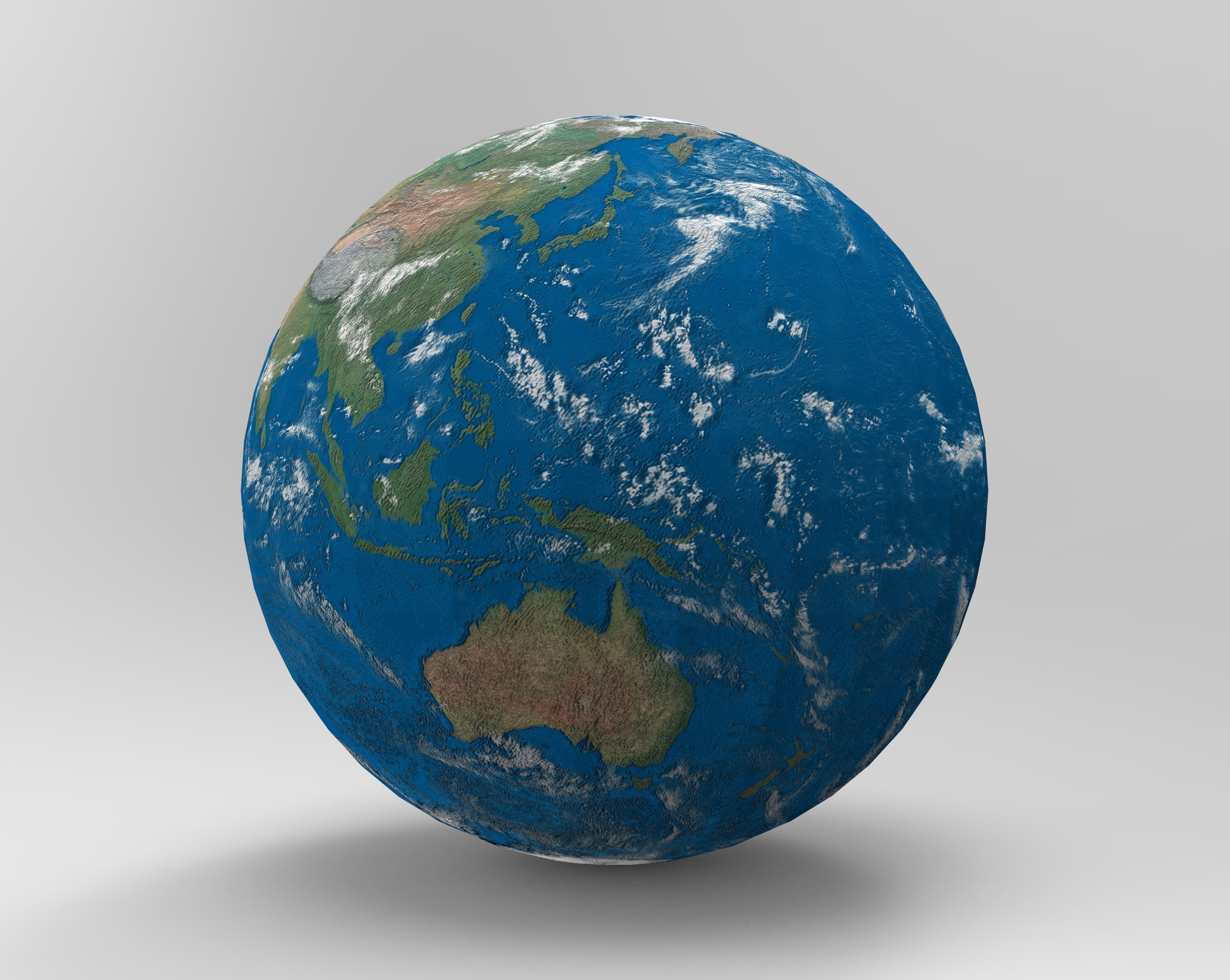 Earth globe Low-poly 3D model_4