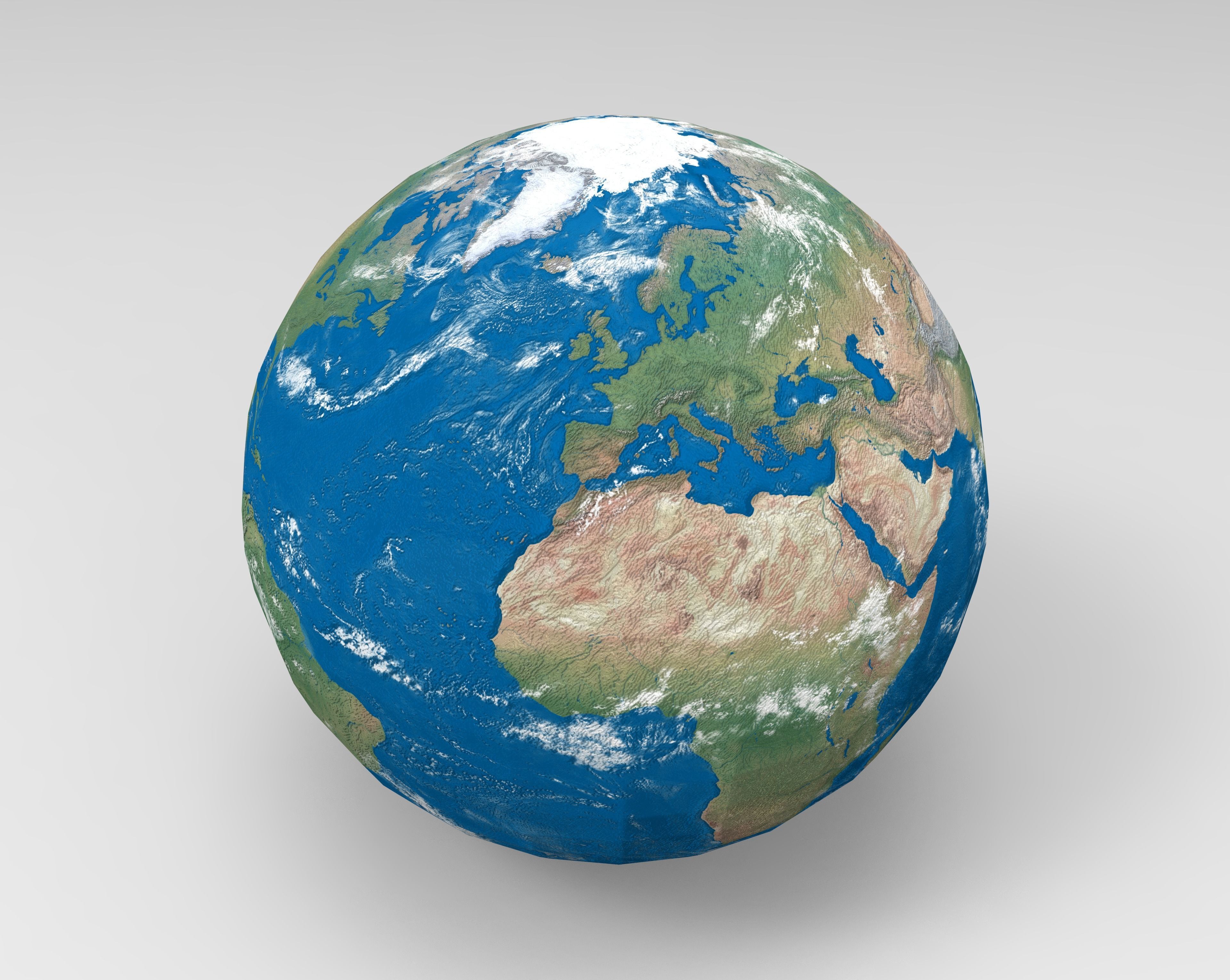 Earth globe Low-poly 3D model_8