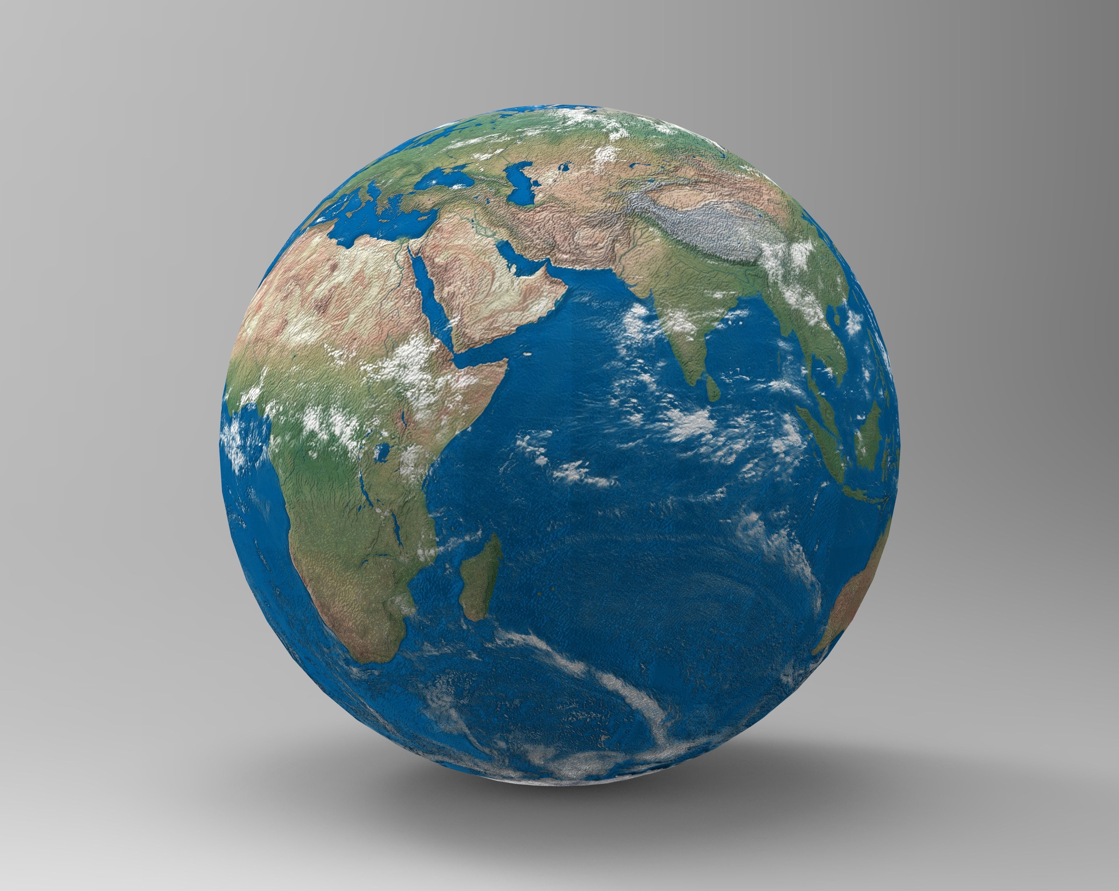 Earth globe Low-poly 3D model_2