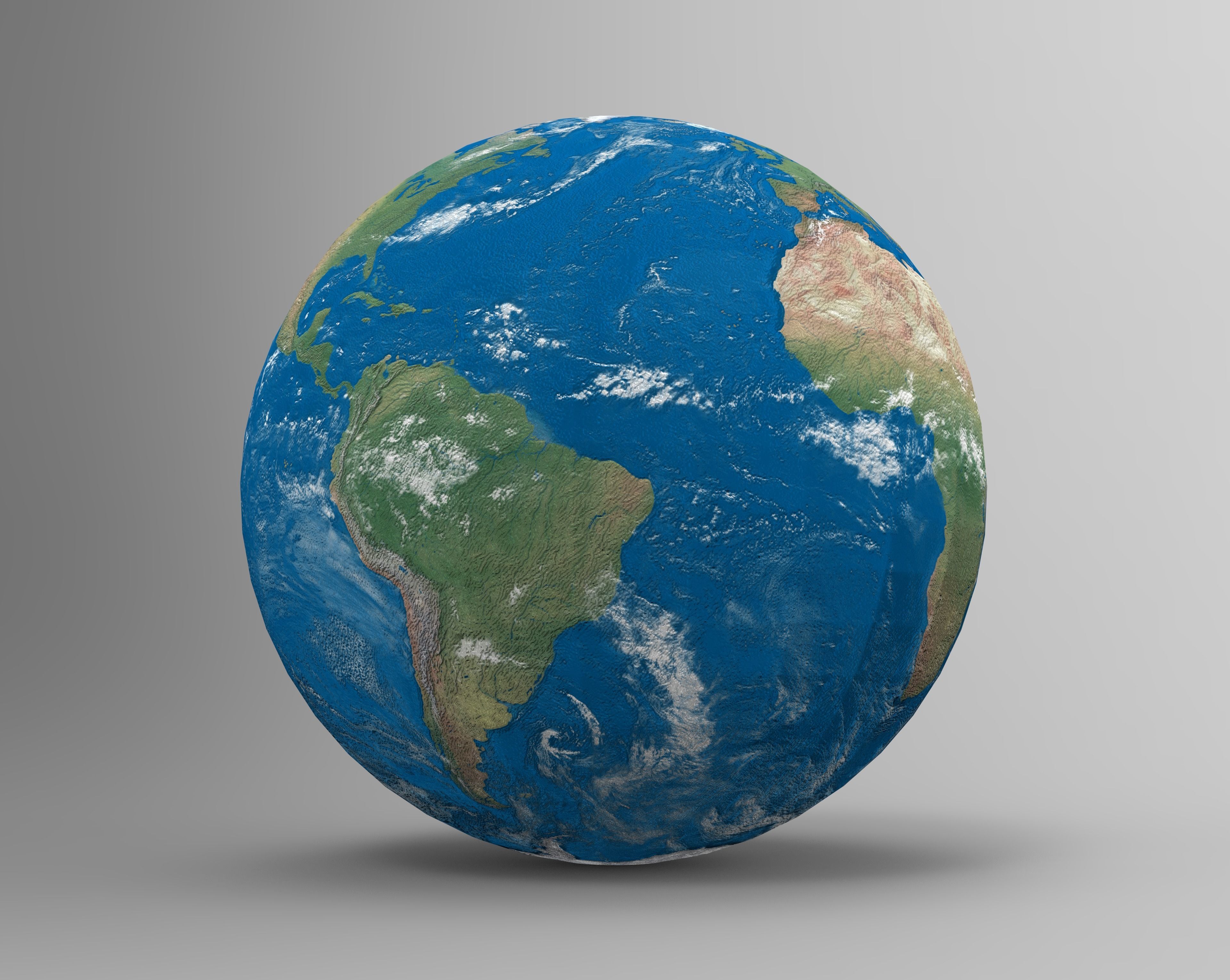 Earth globe Low-poly 3D model_9