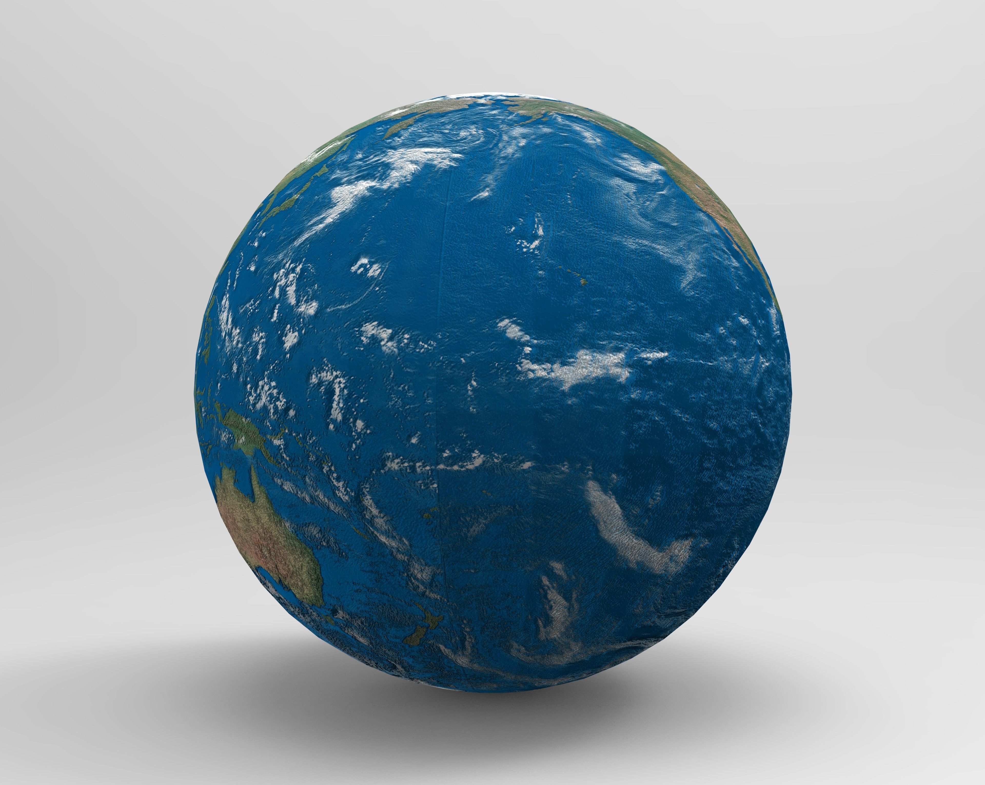 Earth globe Low-poly 3D model_5
