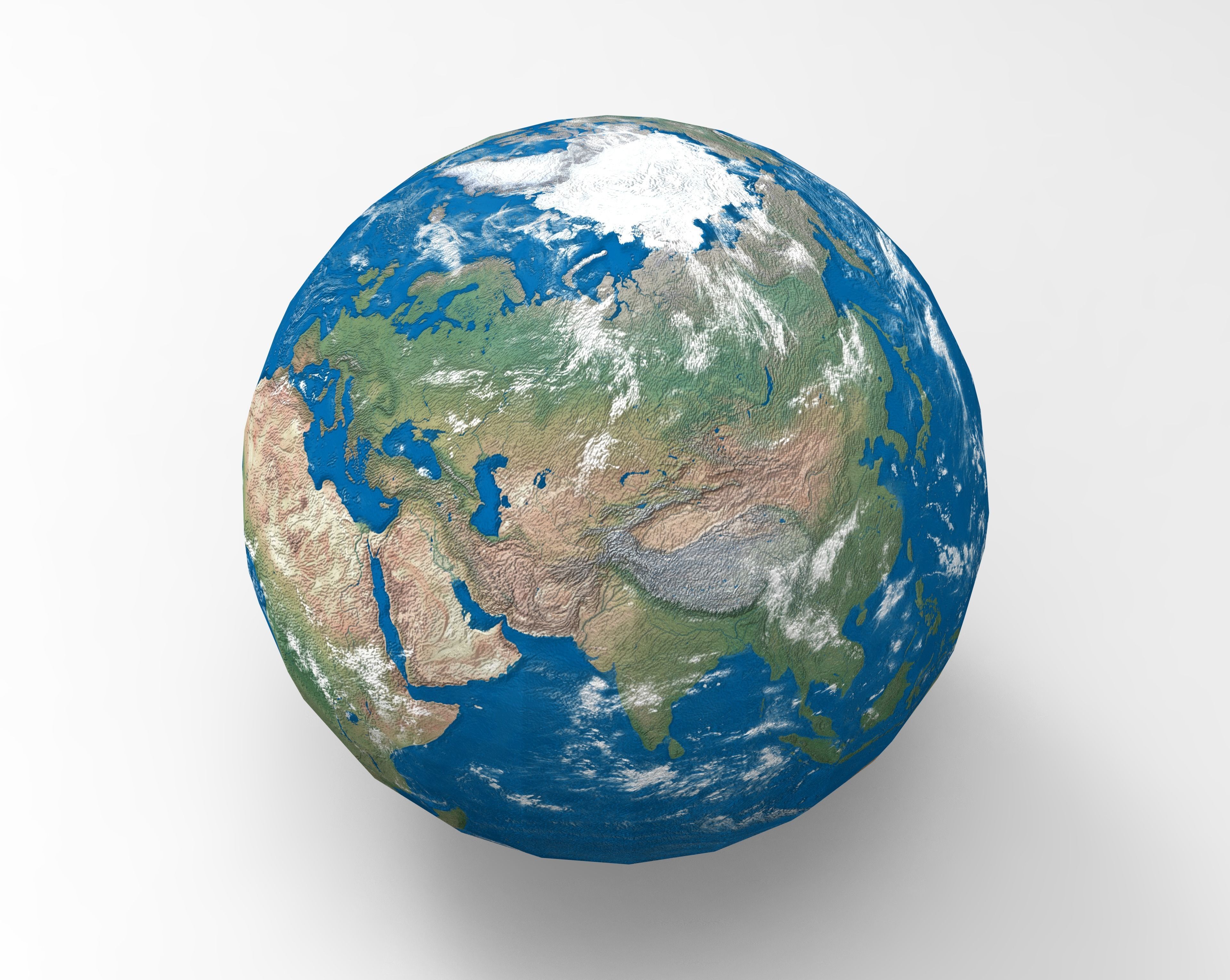 Earth globe Low-poly 3D model_7